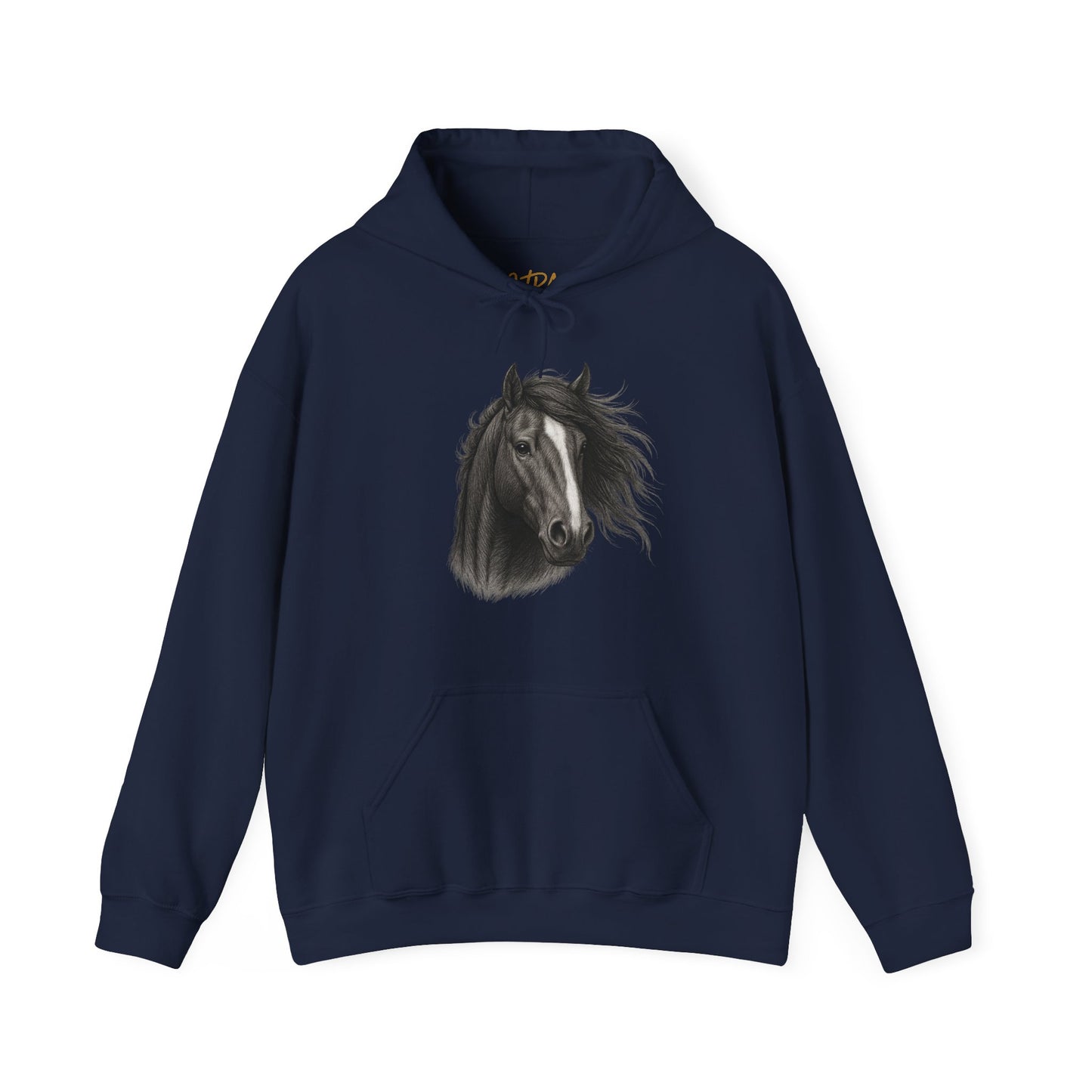 Horse Hoodie – 'Windblown Grace' Sketch Portrait Design – Unisex Fit