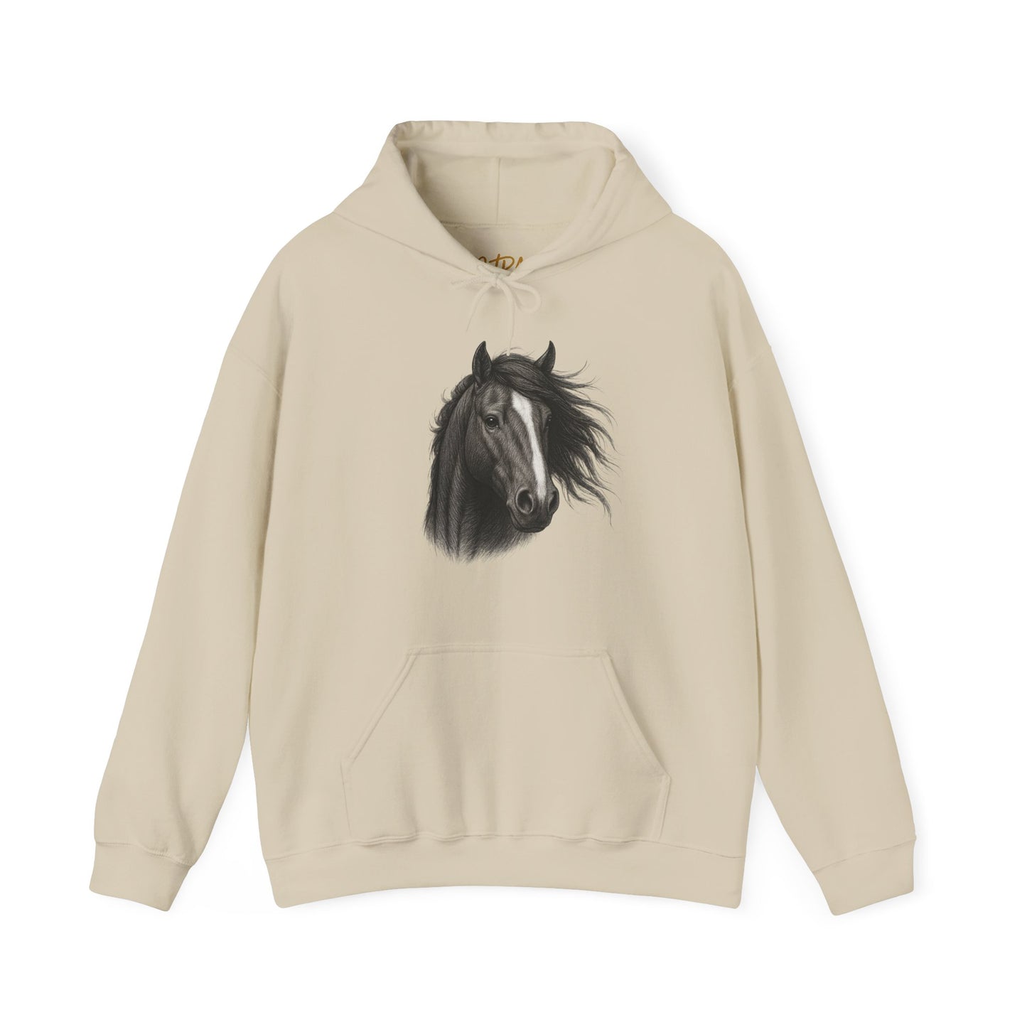 Horse Hoodie – 'Windblown Grace' Sketch Portrait Design – Unisex Fit