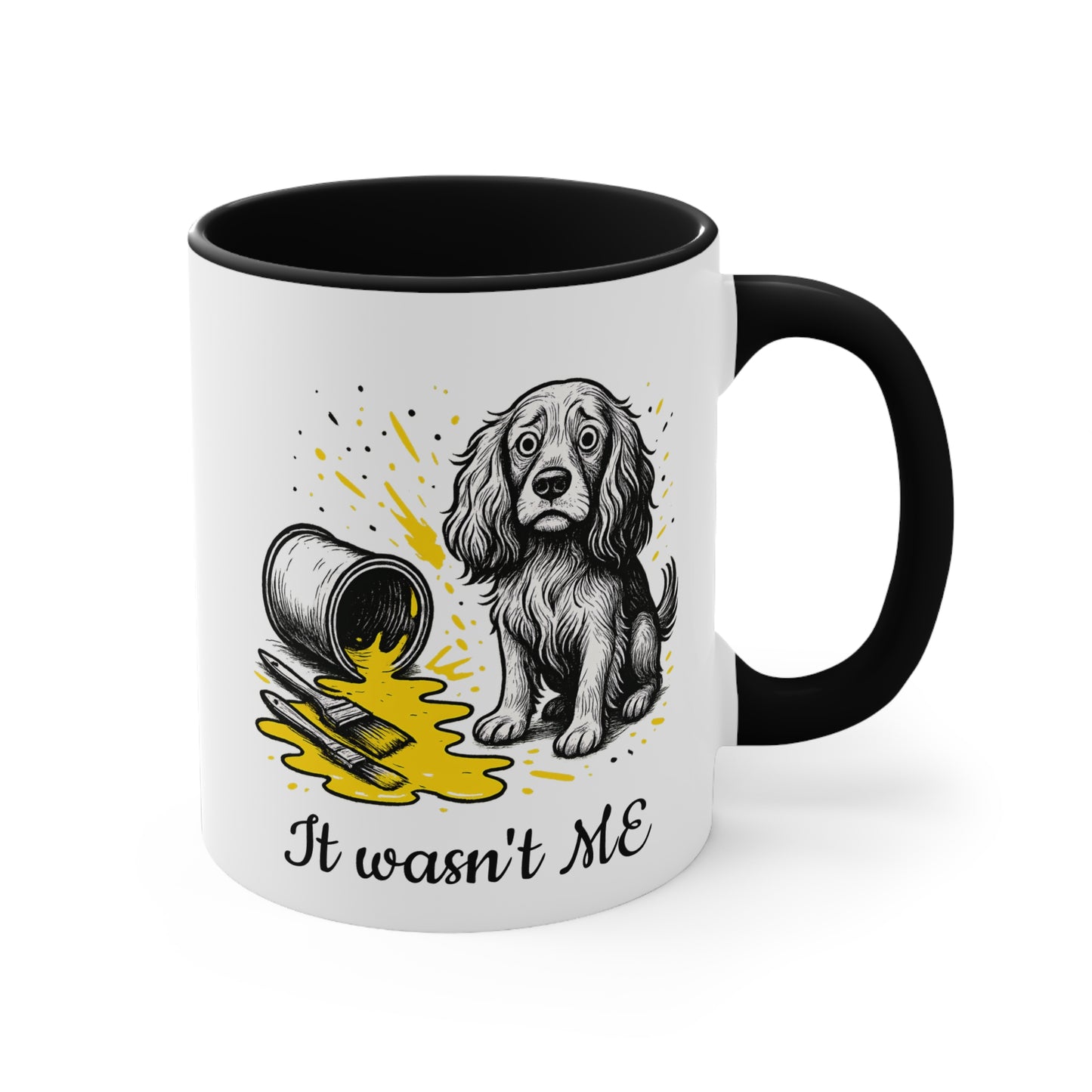Cocker Spaniel Mug – ‘It Wasn’t Me’ Sketch Design – 11oz Accent