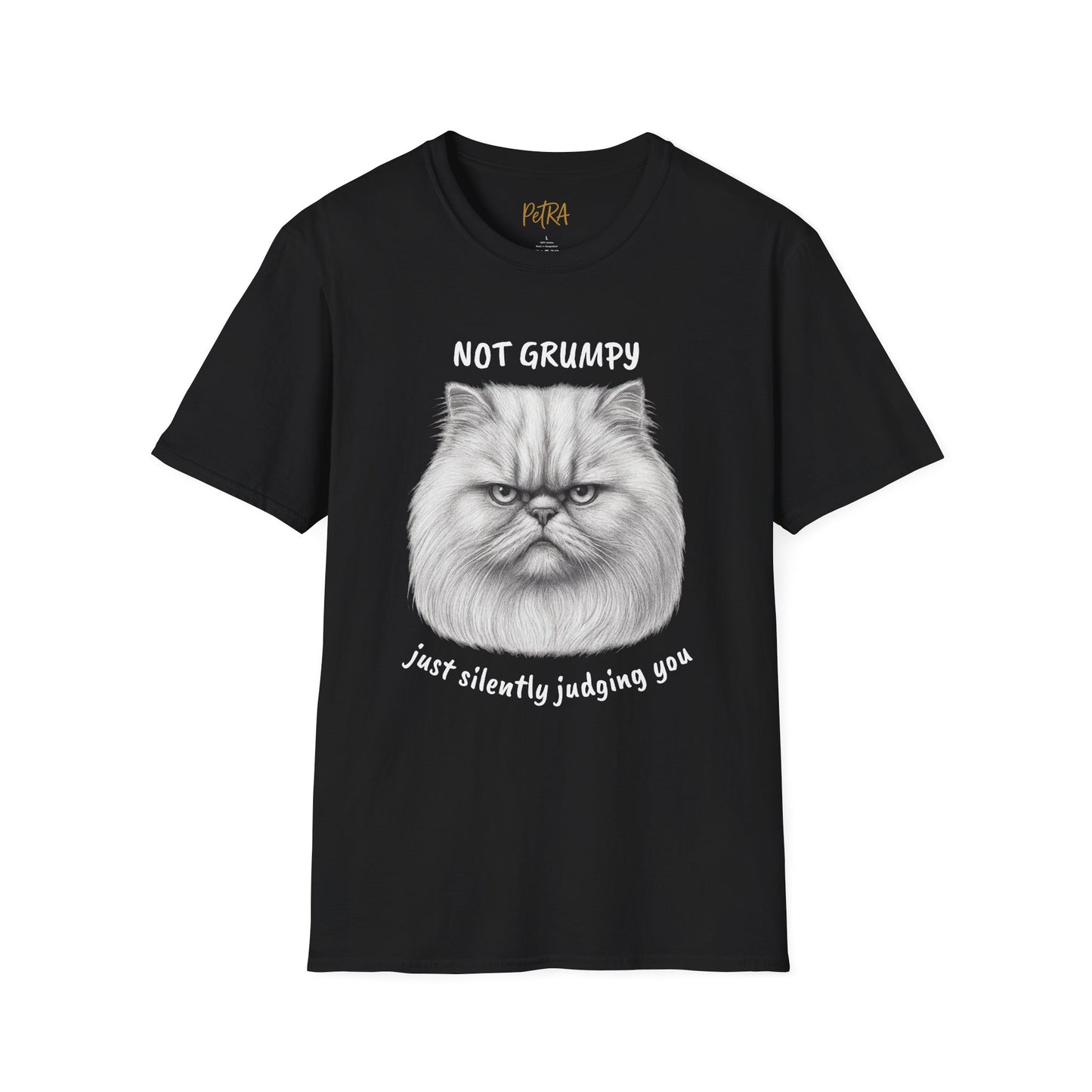 Persian Cat Tee – 'Not Grumpy, Just Judging' Quote – Unisex Fit