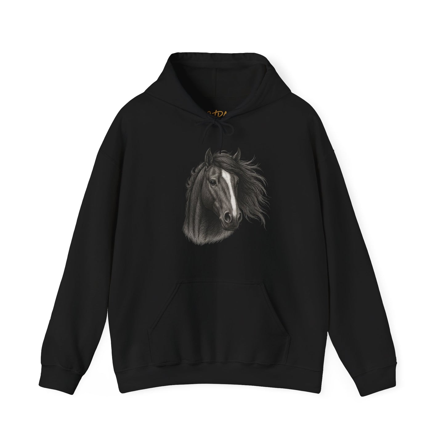 Horse Hoodie – 'Windblown Grace' Sketch Portrait Design – Unisex Fit