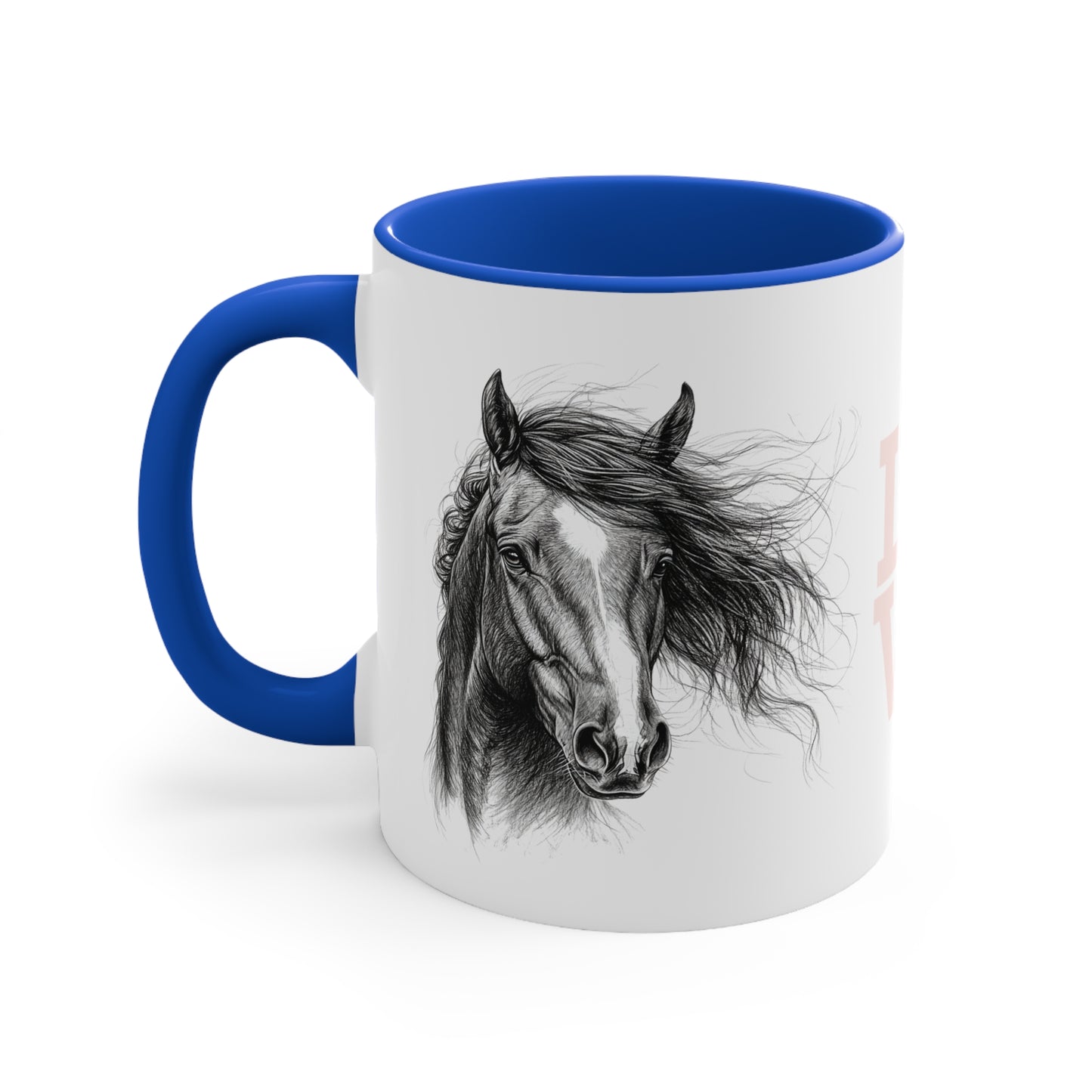 LOVE Horse Mug – Soft Script & Sketch Design – 11oz