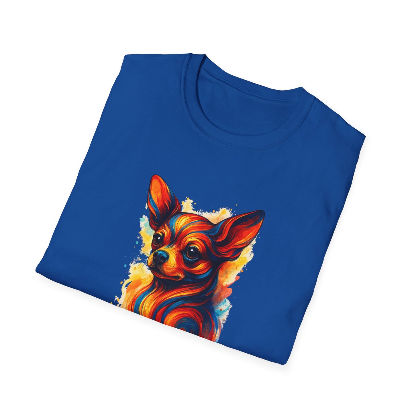 Chihuahua T Shirt – Vibrant Swirl Portrait (Red/Orange Series) – Unisex Fit