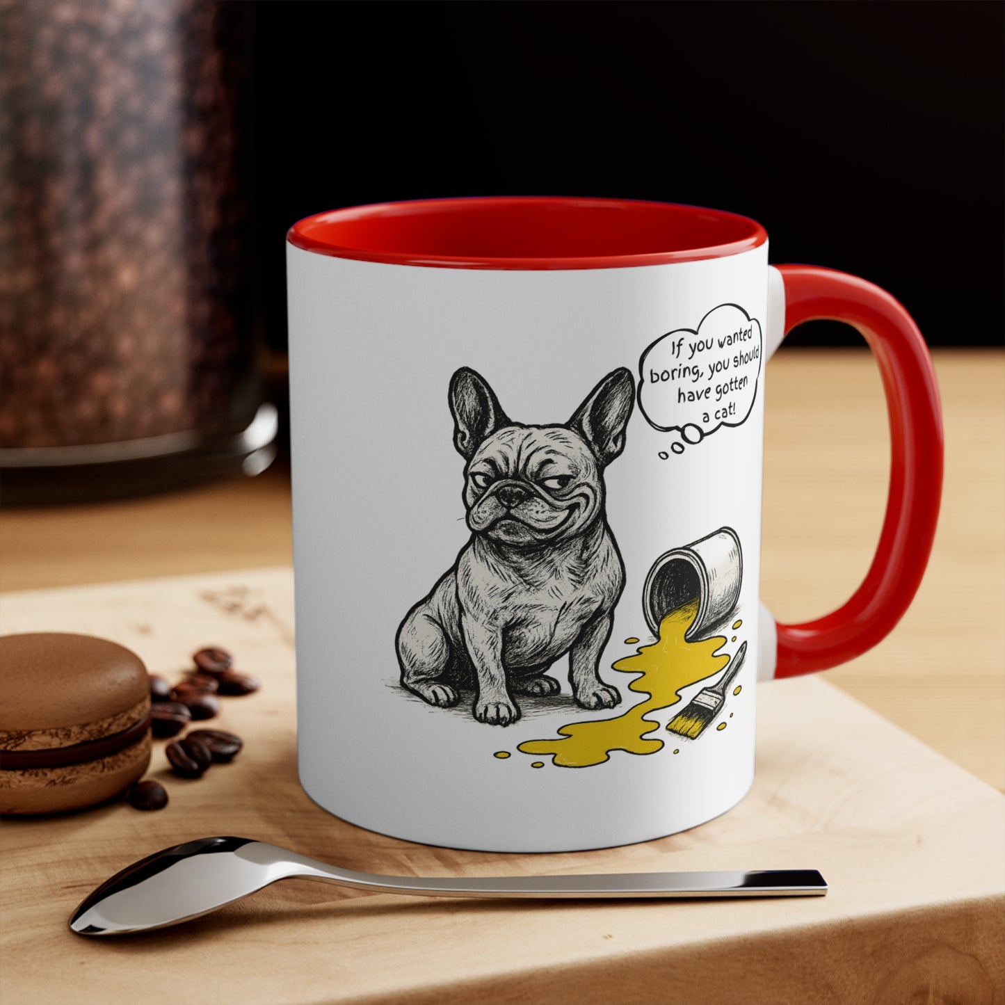 Frenchie Mug – 'If You Wanted Boring' Sketch Design – 11oz