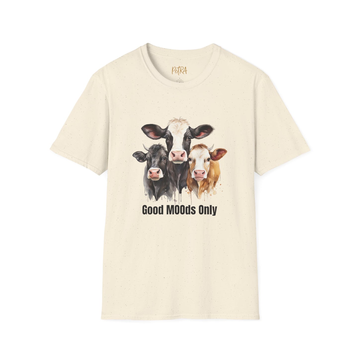 Cow Trio Tee – 'Good MOODs Only' Funny Farm Quote – Unisex Fit