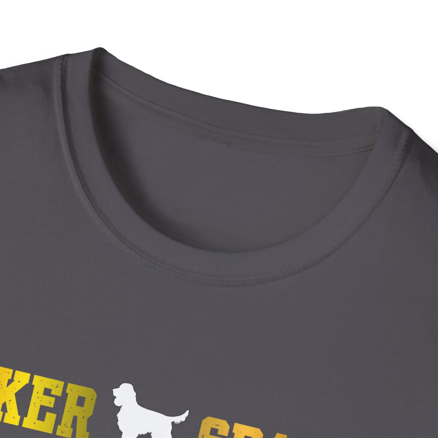 Cocker Spaniel T Shirt – 'Cocker Spaniel Dad' Block Silhouette – Unisex Fit