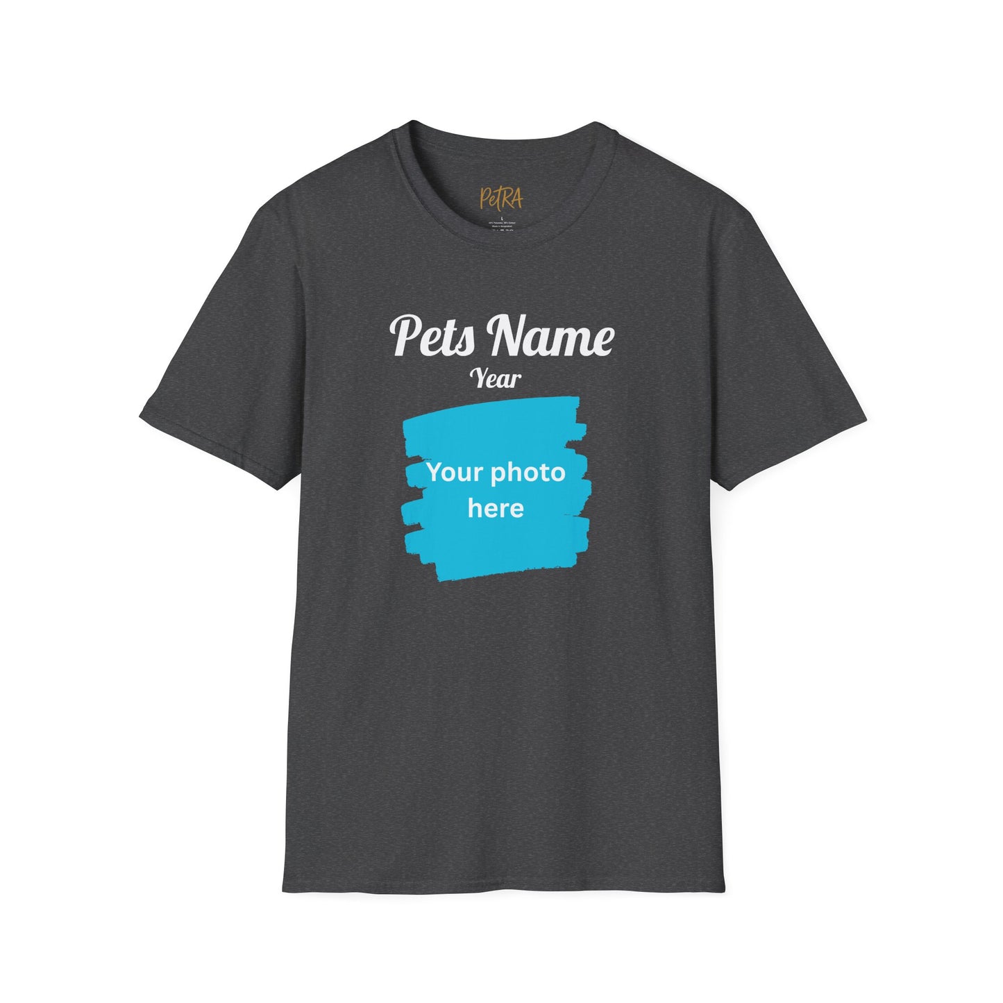 Custom Pet Photo T Shirt – Basic Upload & Text – Unisex Fit
