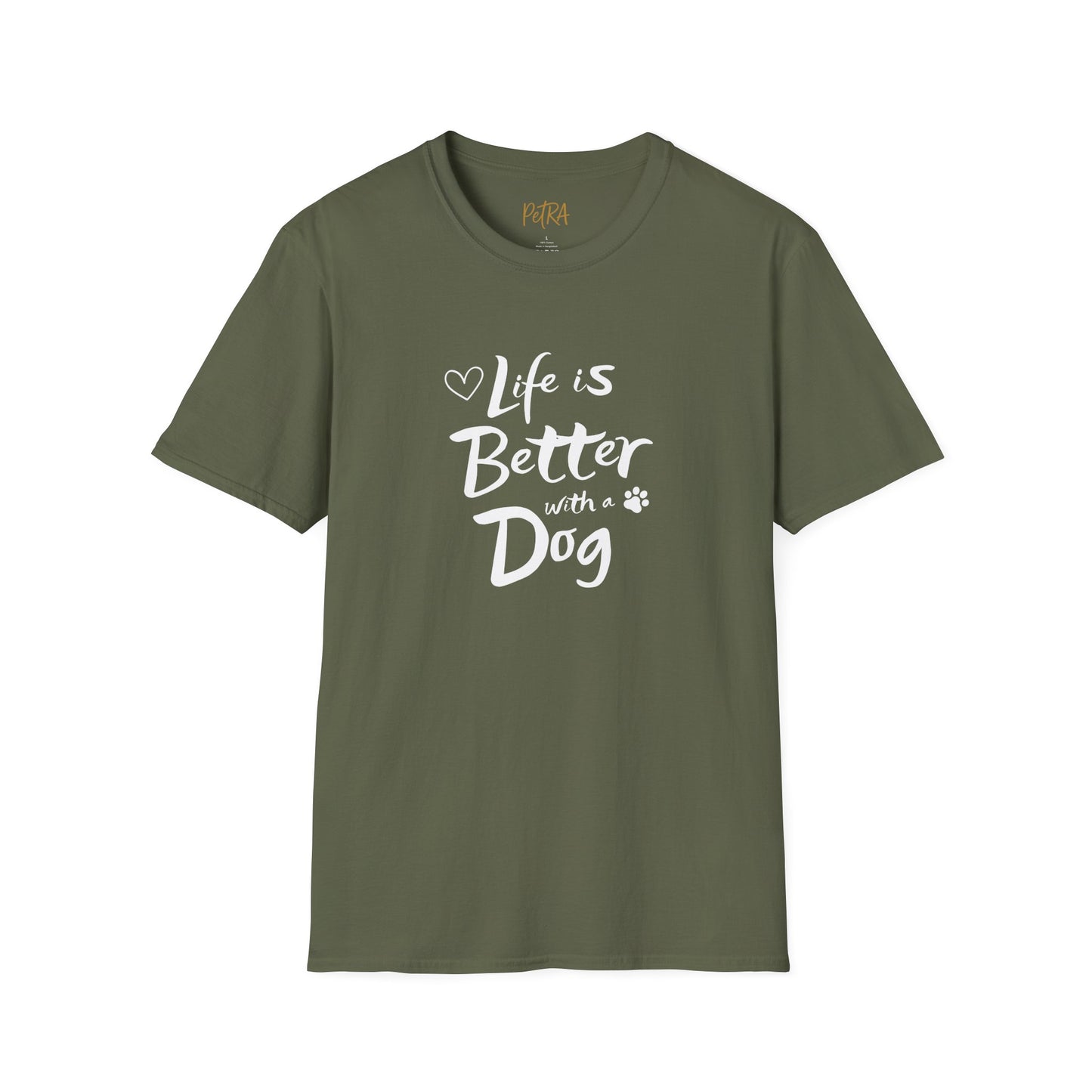 Dog Lover T Shirt – 'Life Is Better with a Dog' Quote Design – Unisex Fit