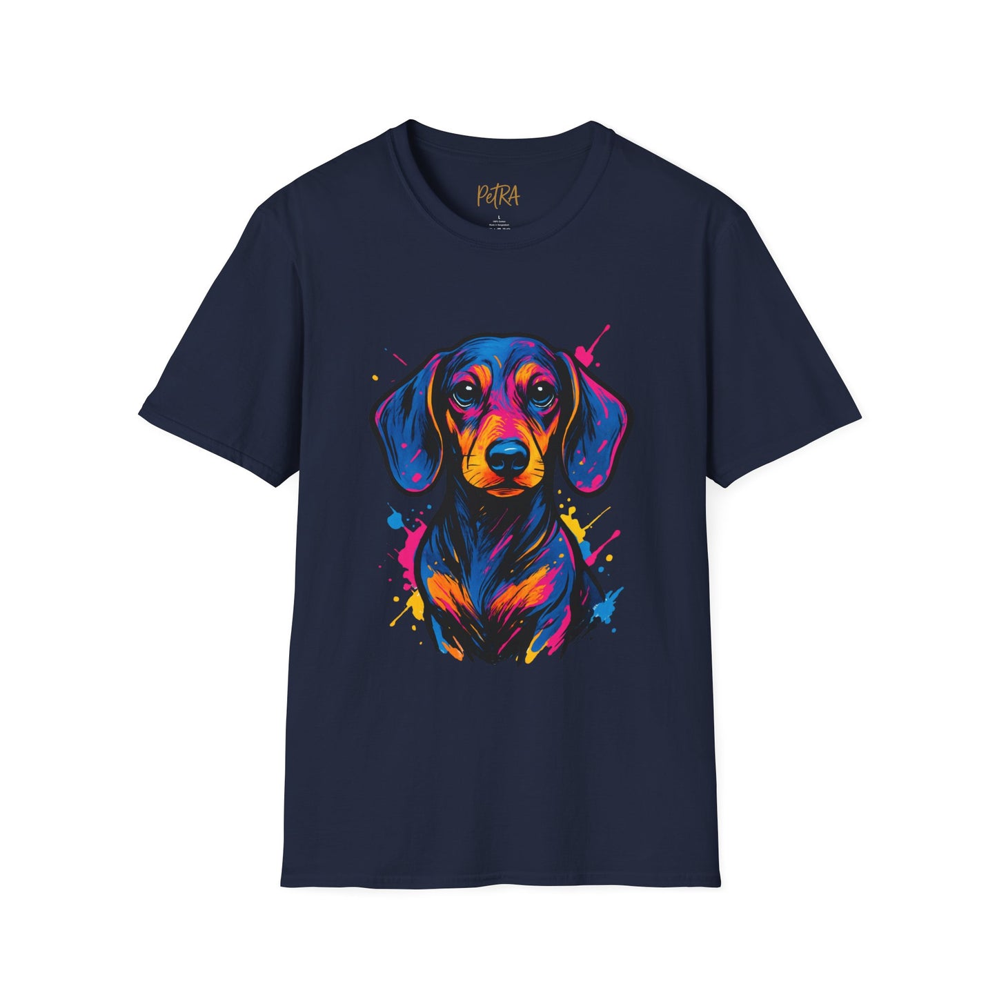 Dachshund T Shirt – Neo Pop Art Head Portrait – Unisex Fit