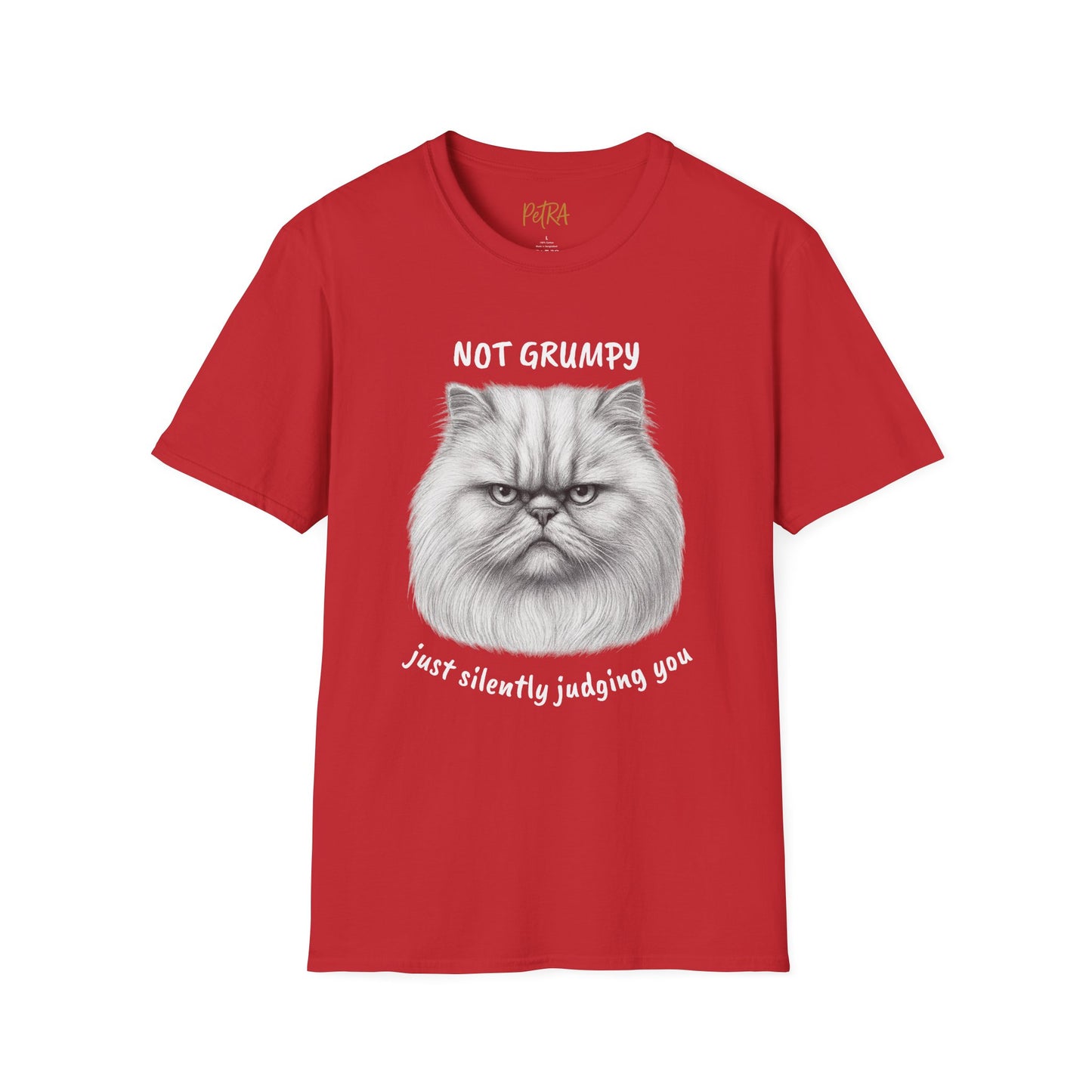 Persian Cat Tee – 'Not Grumpy, Just Judging' Quote – Unisex Fit