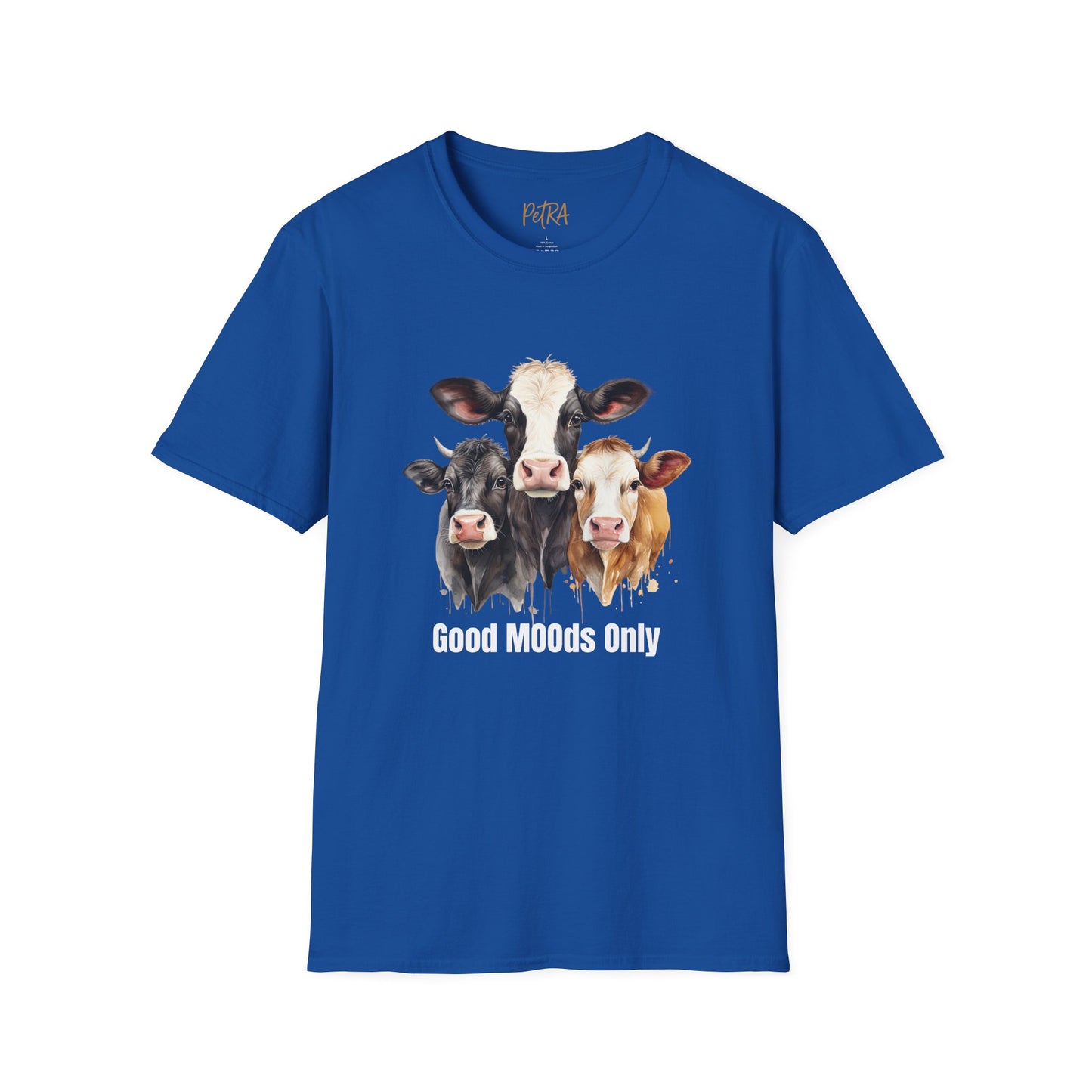 Cow Trio Tee – 'Good MOODs Only' Funny Farm Quote – Unisex Fit