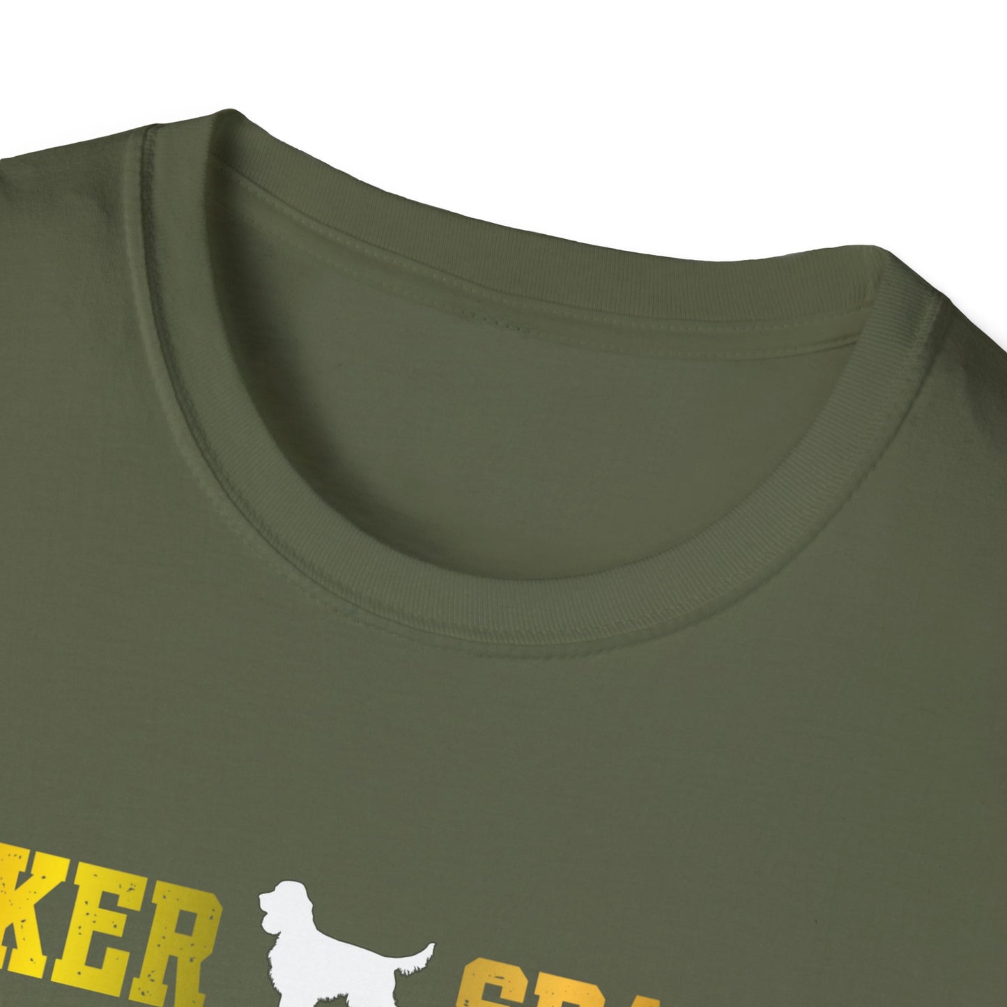 Cocker Spaniel T Shirt – 'Cocker Spaniel Dad' Block Silhouette – Unisex Fit