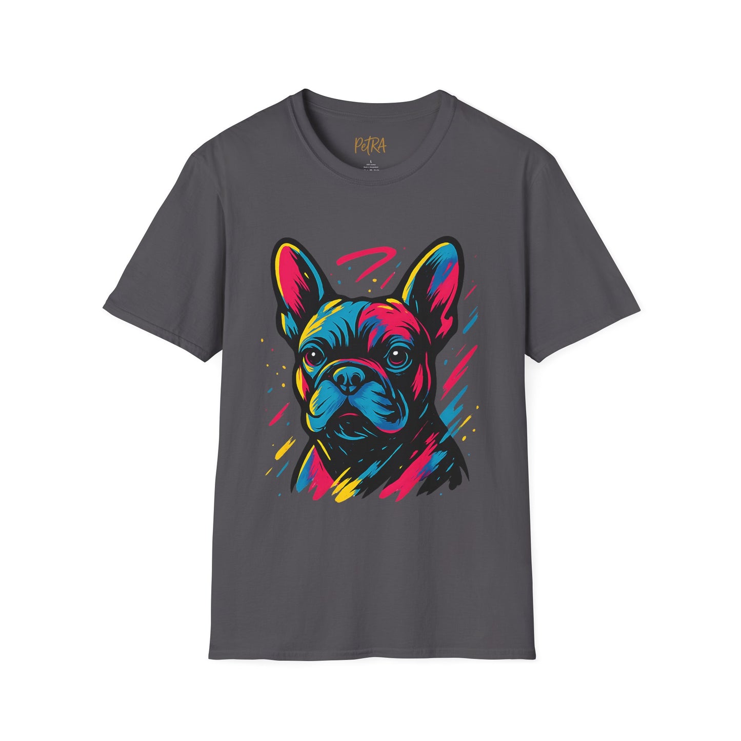 French Bulldog T Shirt – Neon Pop Art Portrait – Unisex Fit