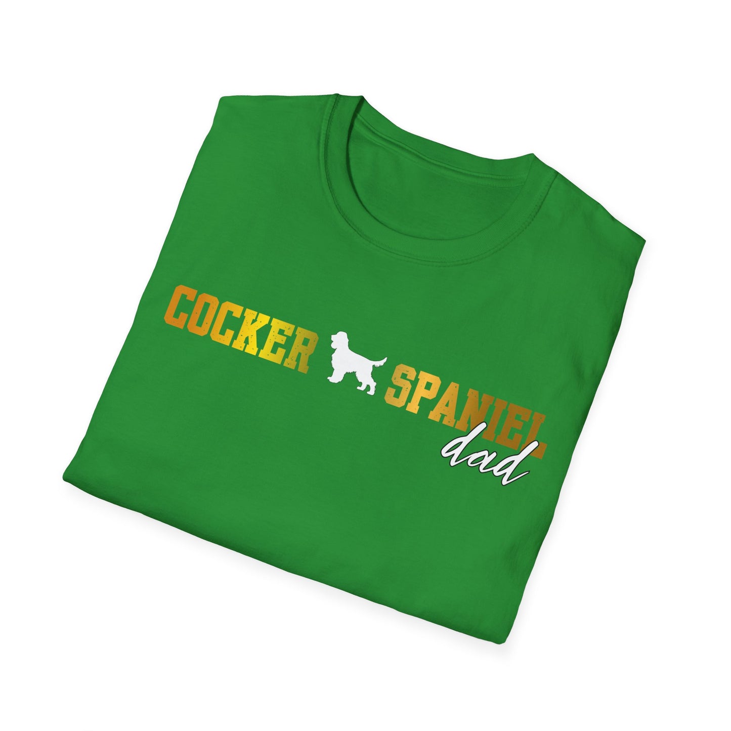Cocker Spaniel T Shirt – 'Cocker Spaniel Dad' Block Silhouette – Unisex Fit