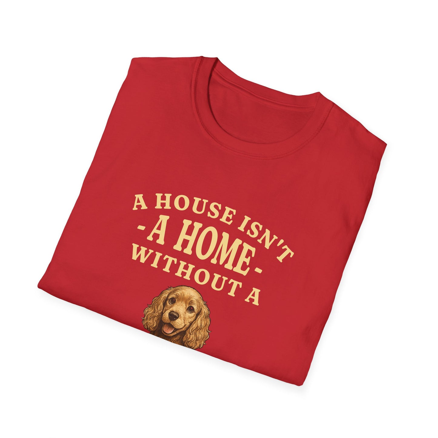 Cocker Spaniel T Shirt – 'A House Isn’t a Home' Quote – Unisex Fit