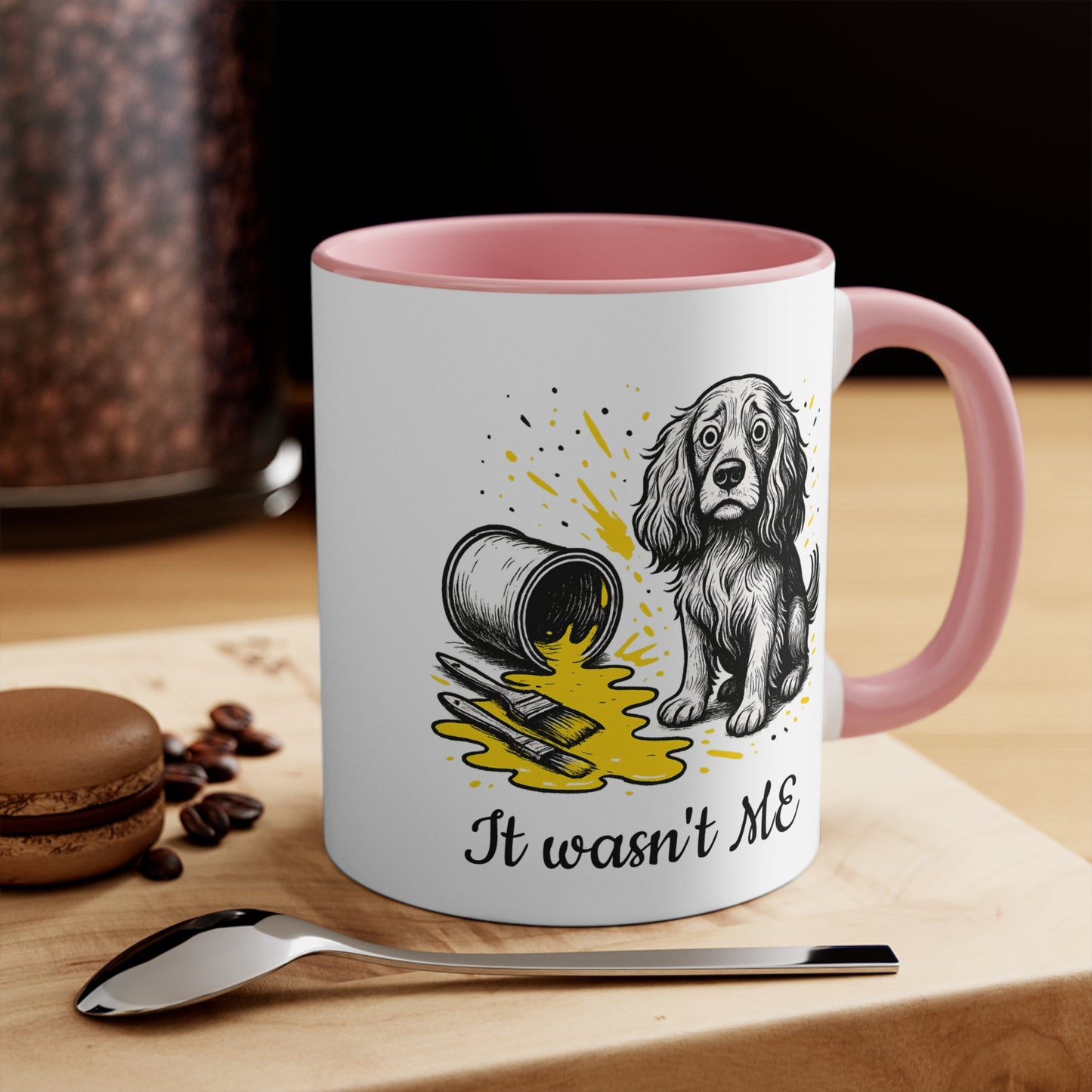 Cocker Spaniel Mug – ‘It Wasn’t Me’ Sketch Design – 11oz Accent