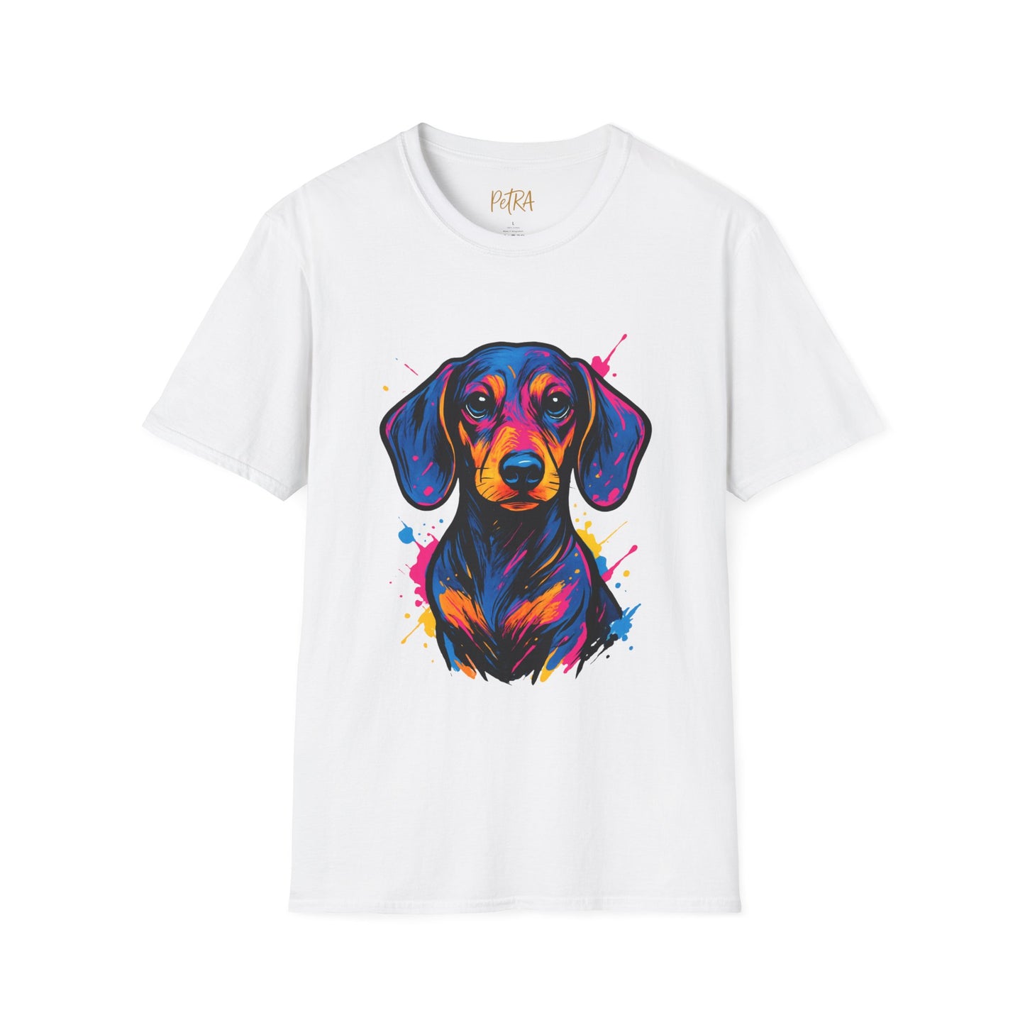 Dachshund T Shirt – Neo Pop Art Head Portrait – Unisex Fit