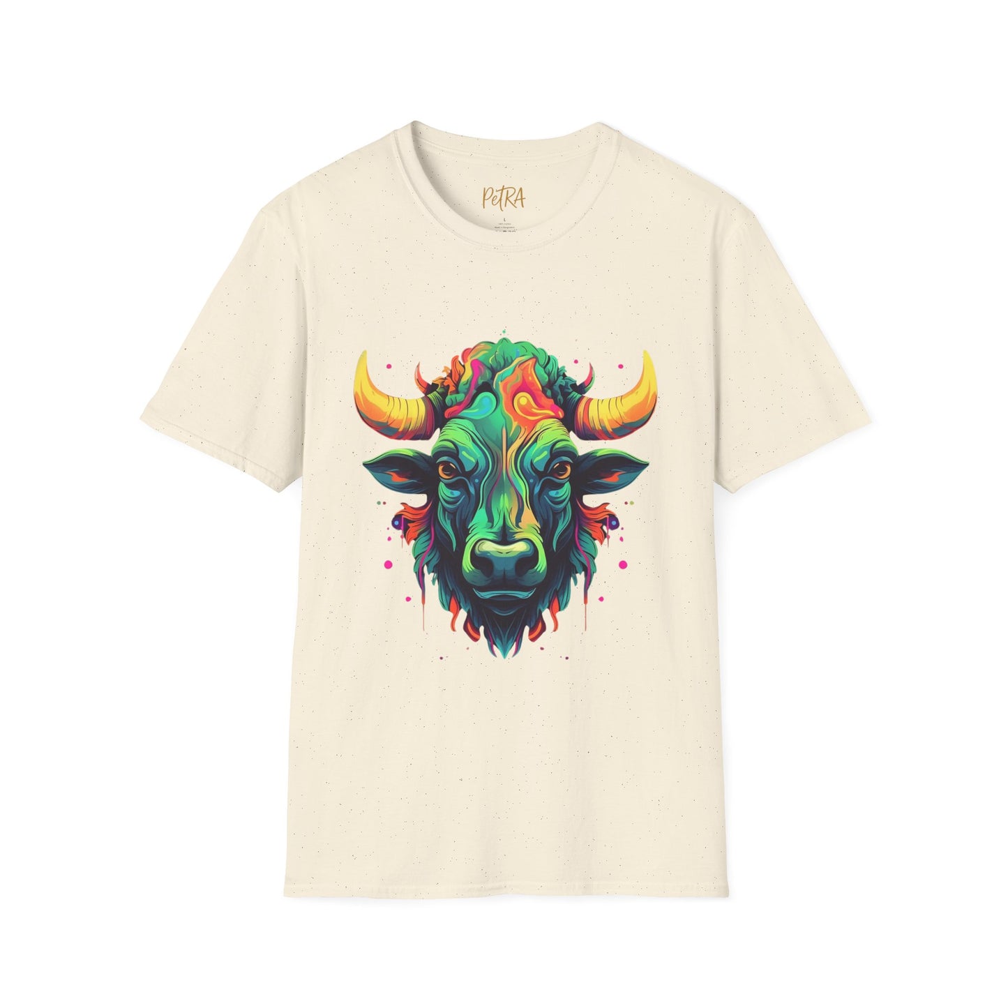 Bull Head Tee – 'Neon Country' Art Design – Unisex Fit