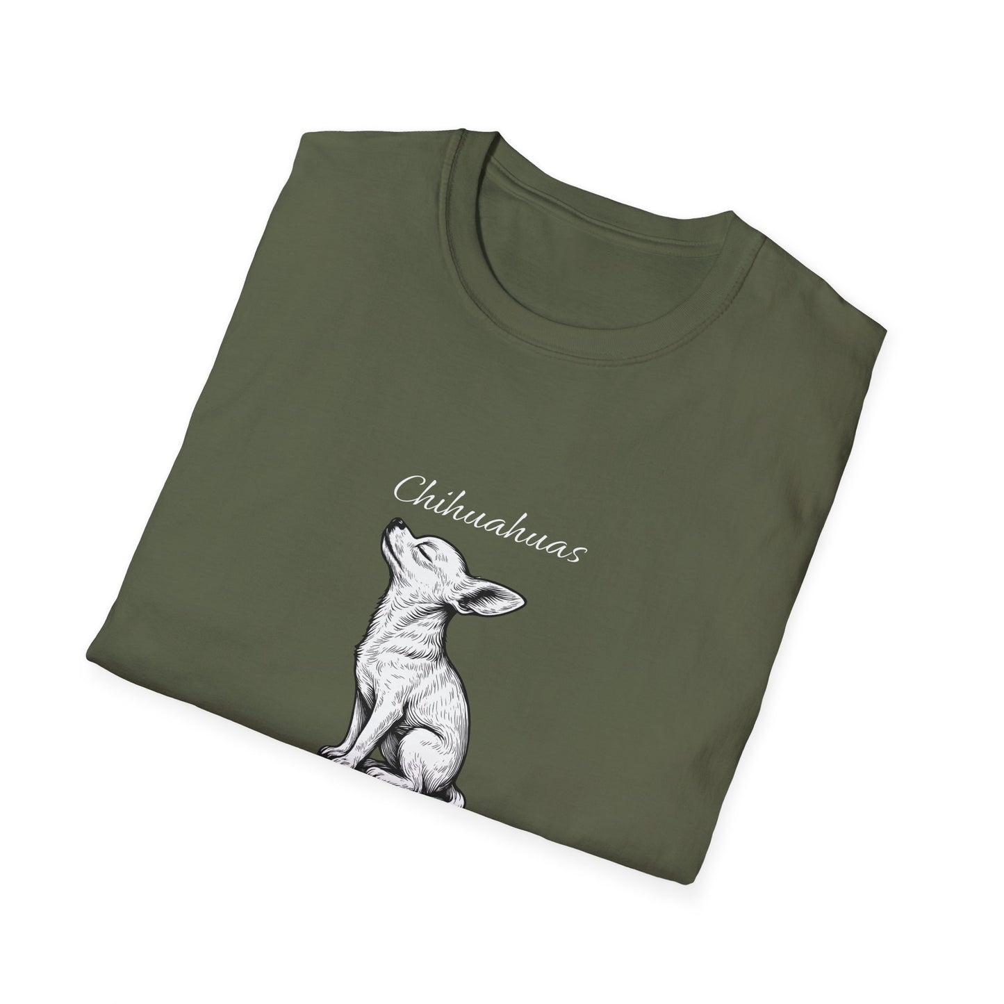 Chihuahua T Shirt – 'Dramatic AF' Sketch Design – Unisex Fit