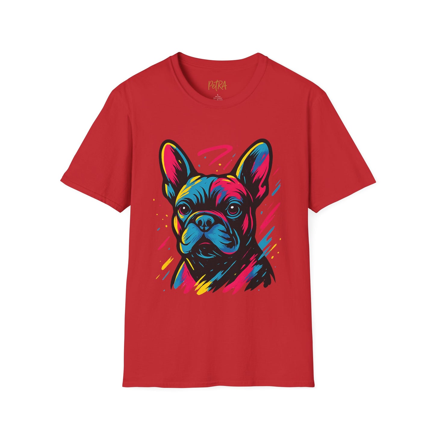 French Bulldog T Shirt – Neon Pop Art Portrait – Unisex Fit