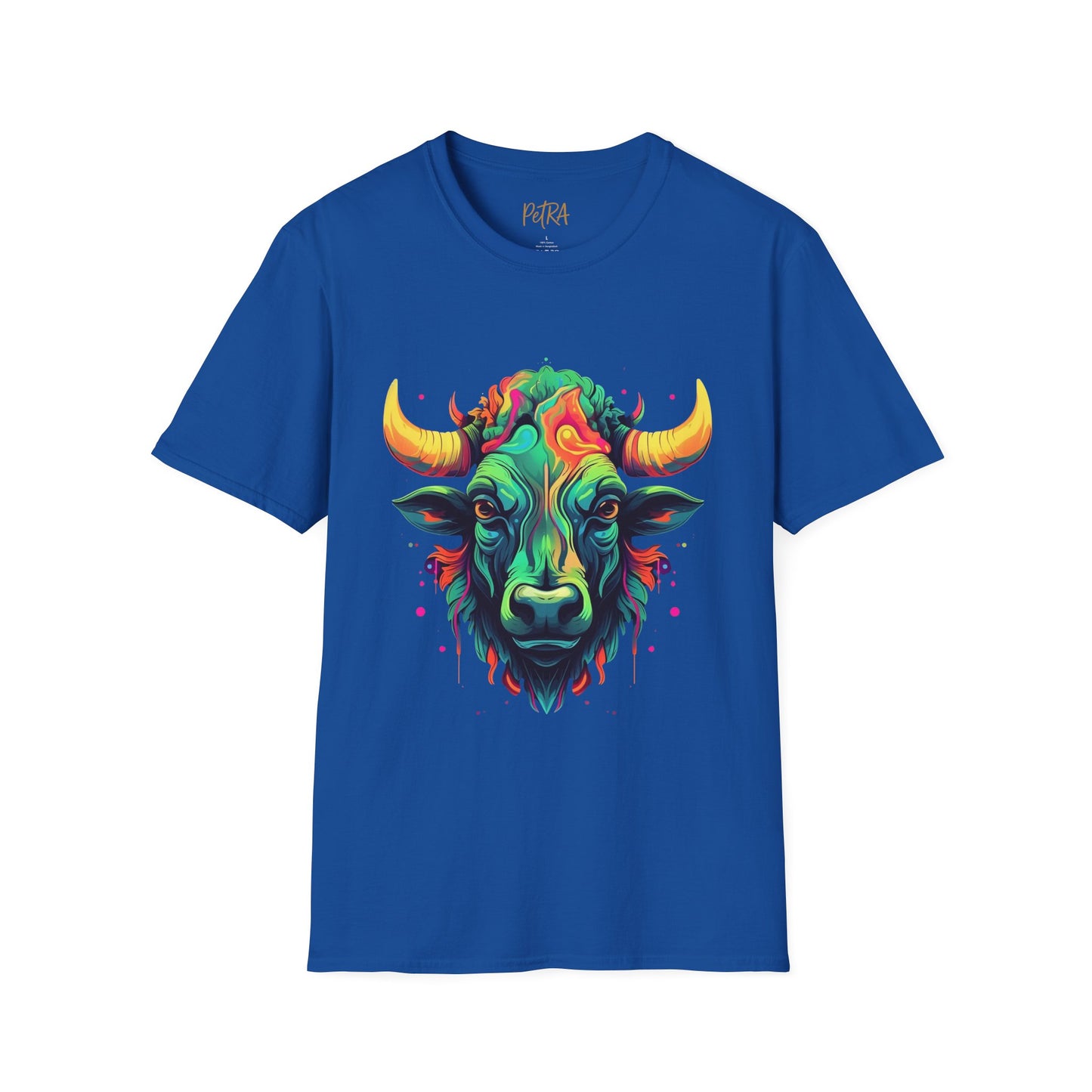 Bull Head Tee – 'Neon Country' Art Design – Unisex Fit