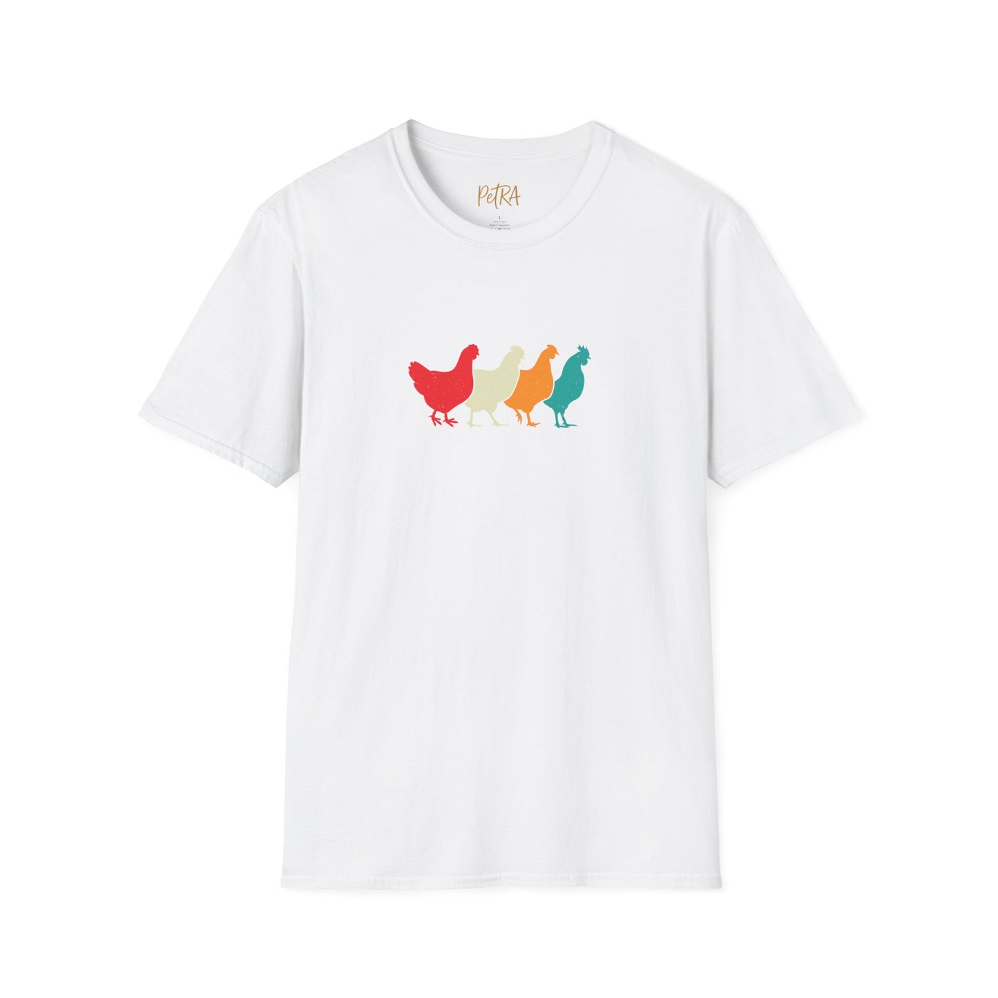 Chicken Parade Tee – Retro Silhouette Farm Design – Unisex Fit
