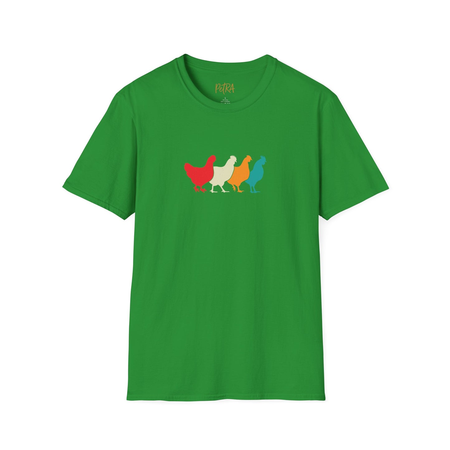 Chicken Parade Tee – Retro Silhouette Farm Design – Unisex Fit