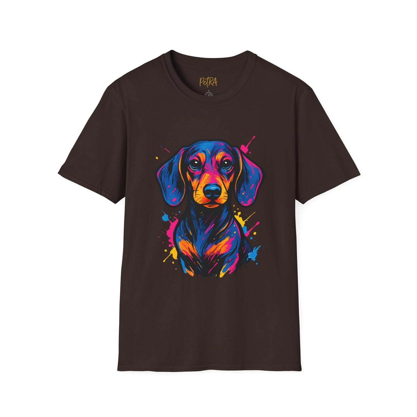 Dachshund T Shirt – Neo Pop Art Head Portrait – Unisex Fit