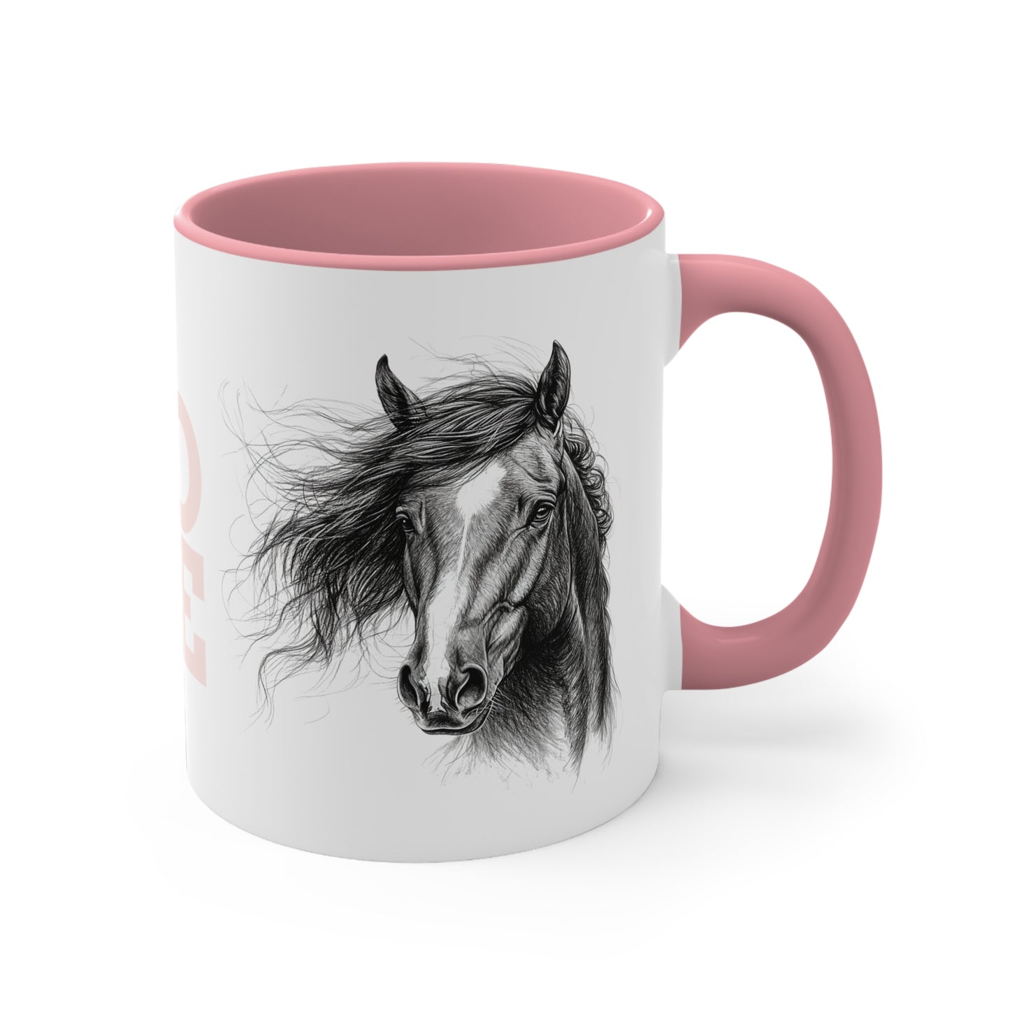 LOVE Horse Mug – Soft Script & Sketch Design – 11oz