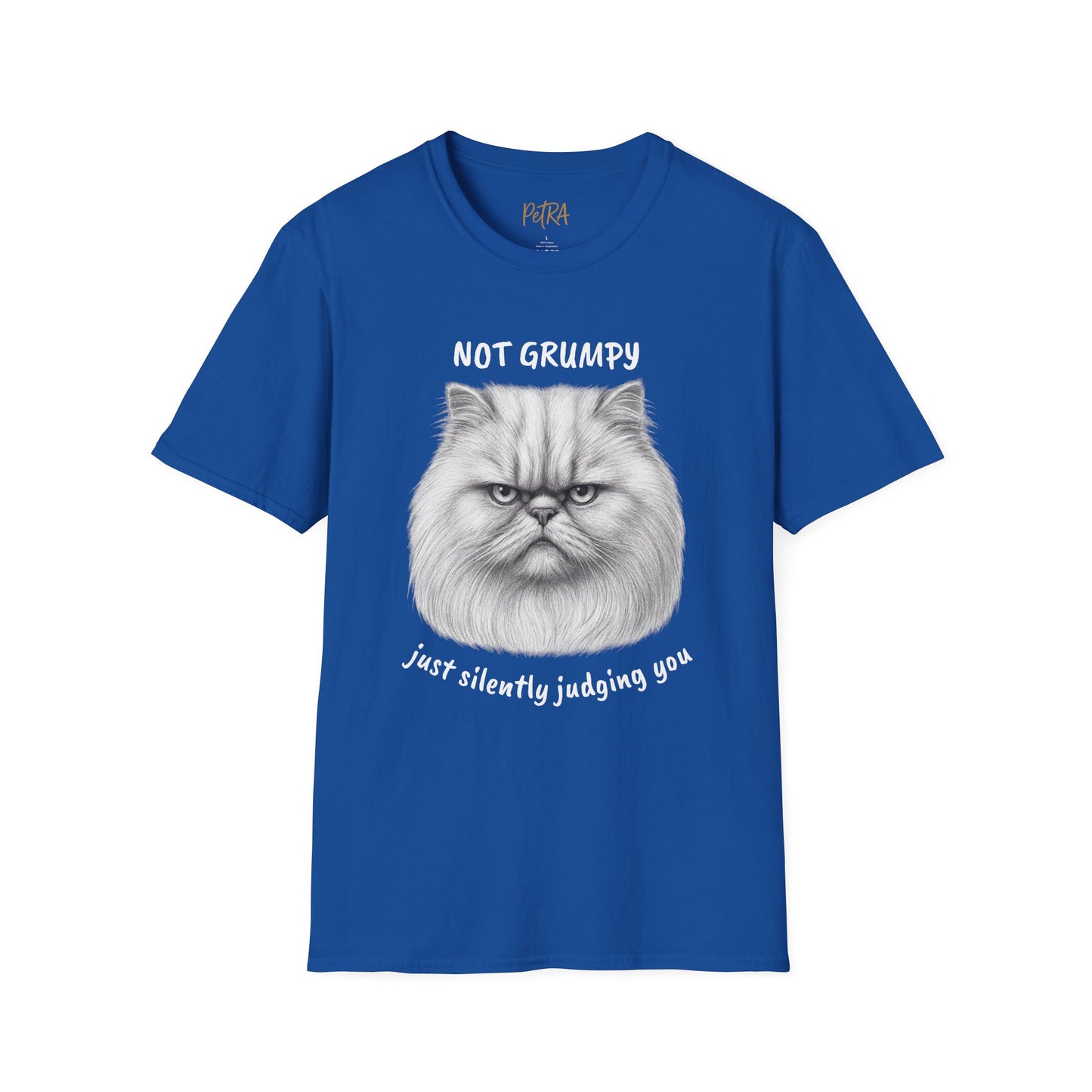 Persian Cat Tee – 'Not Grumpy, Just Judging' Quote – Unisex Fit