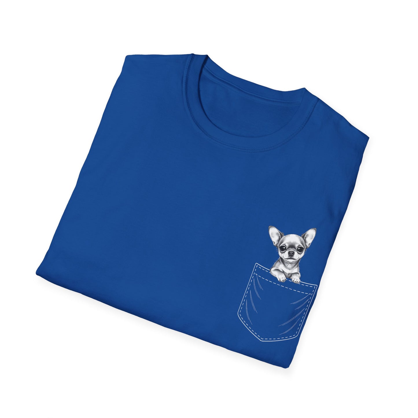 Chihuahua T Shirt – Faux Pocket Sketch Design – Unisex Fit