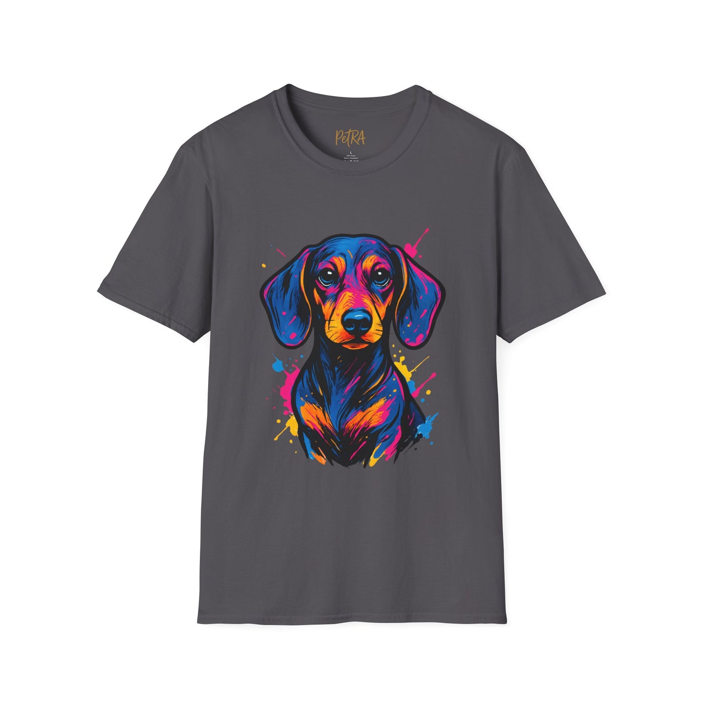 Dachshund T Shirt – Neo Pop Art Head Portrait – Unisex Fit