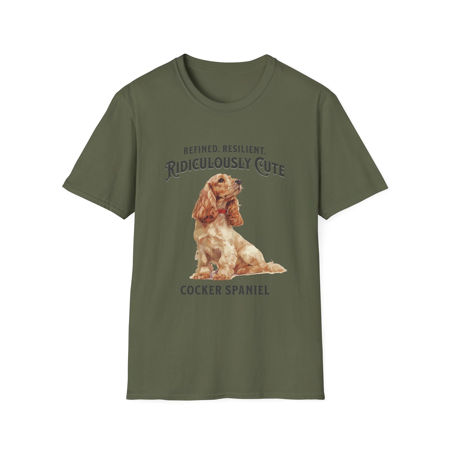 Cocker Spaniel T Shirt – 'Refined, Resilient, Ridiculously Cute' – Unisex Fit