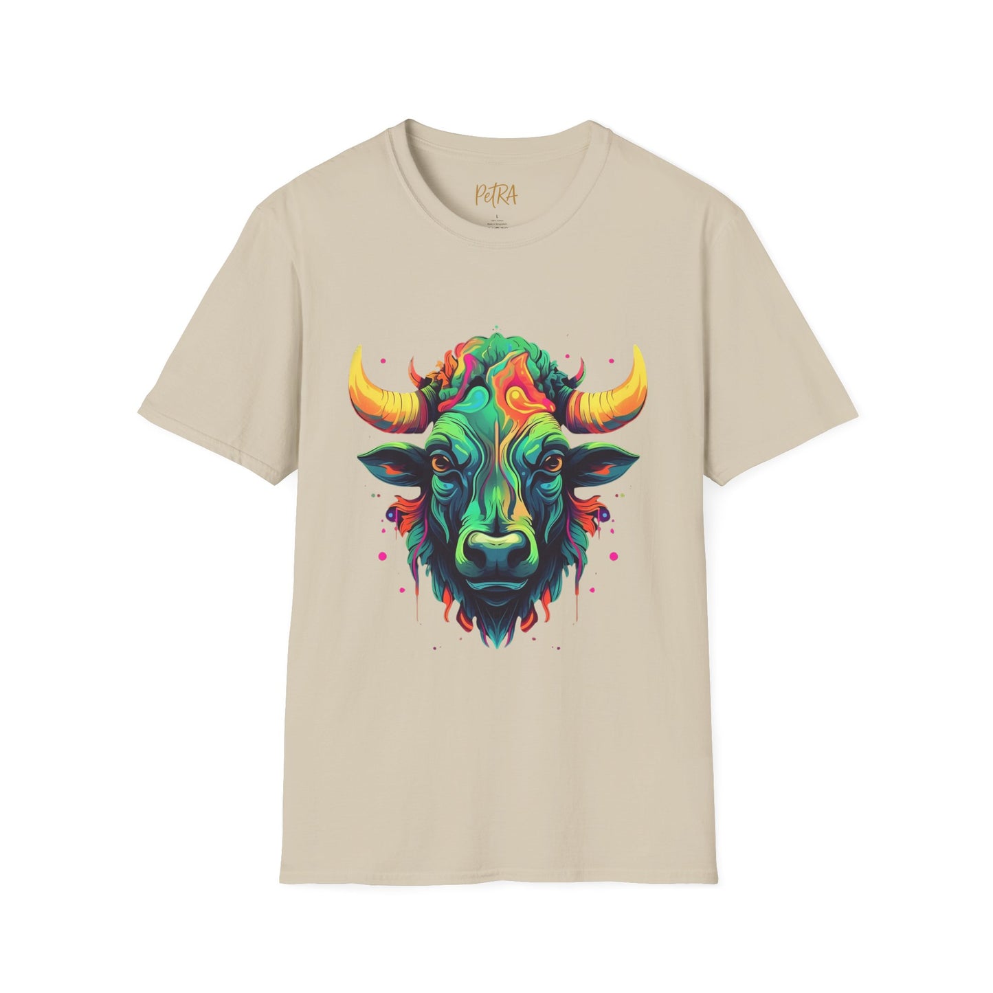 Bull Head Tee – 'Neon Country' Art Design – Unisex Fit