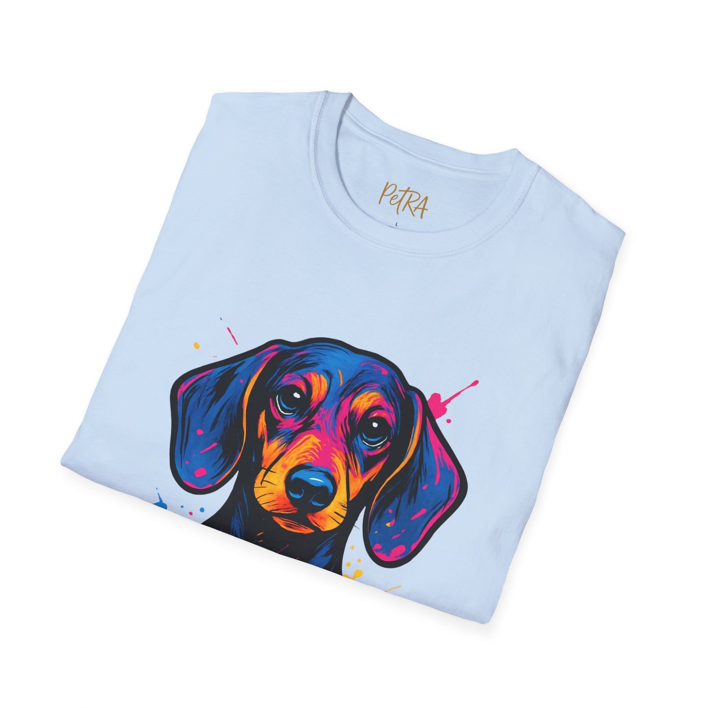 Dachshund T Shirt – Neo Pop Art Head Portrait – Unisex Fit