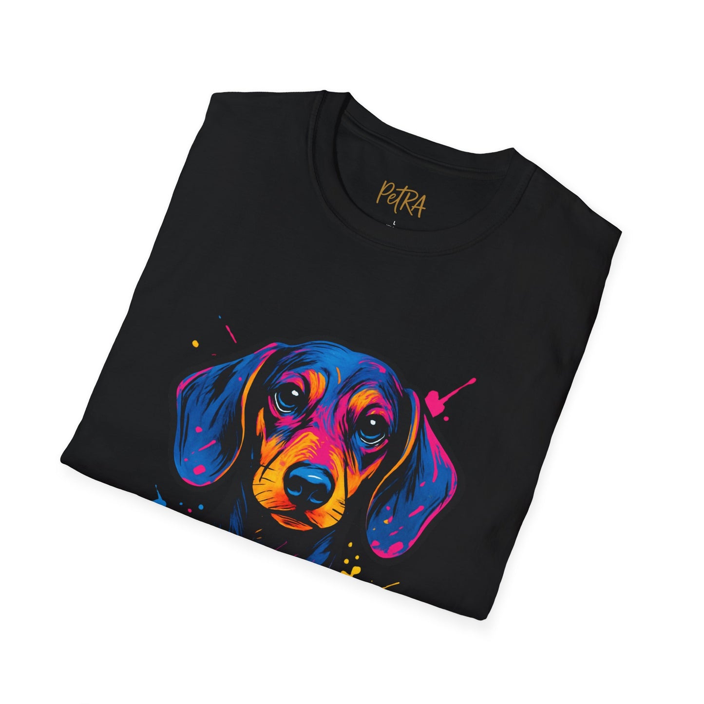 Dachshund T Shirt – Neo Pop Art Head Portrait – Unisex Fit