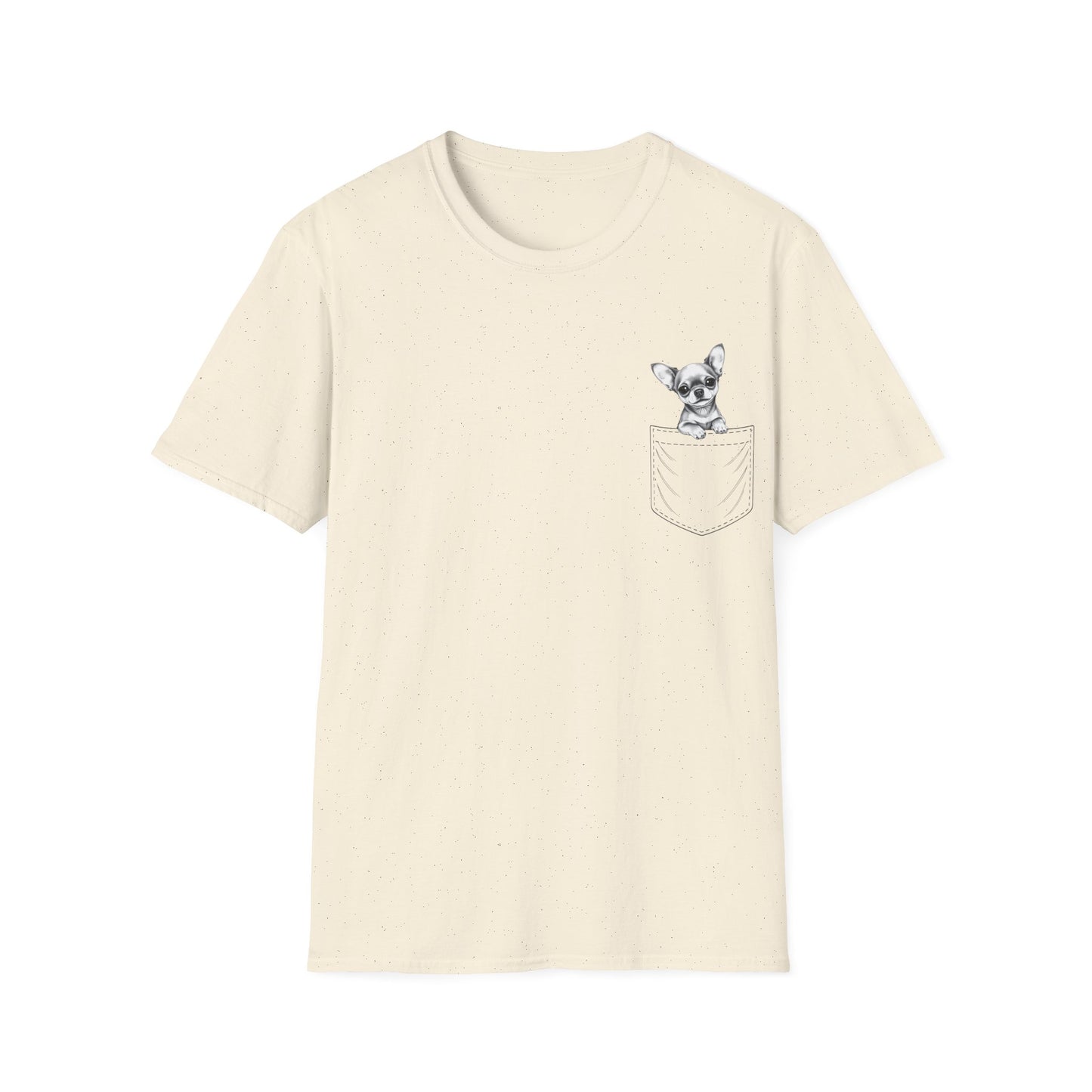 Chihuahua T Shirt – Faux Pocket Sketch Design – Unisex Fit