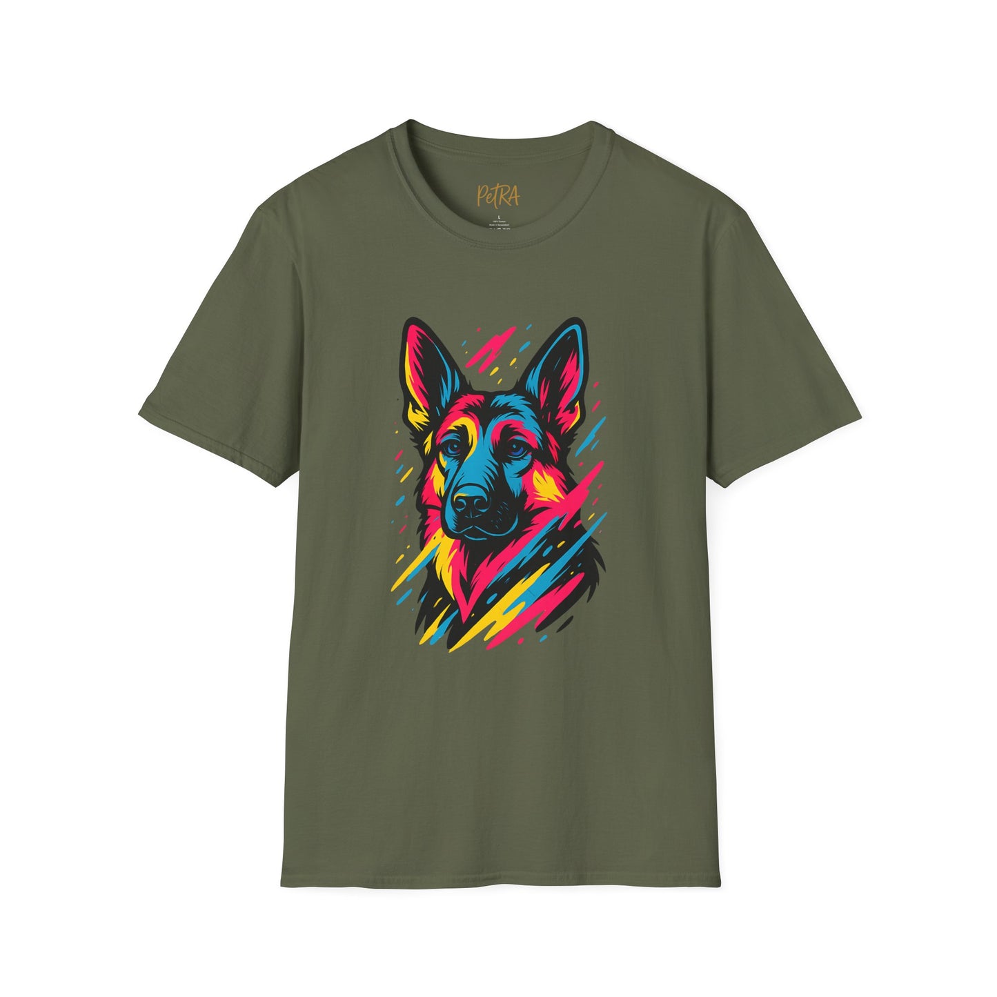 German Shepherd T Shirt – Neo Pop Art Portrait – Unisex Fit