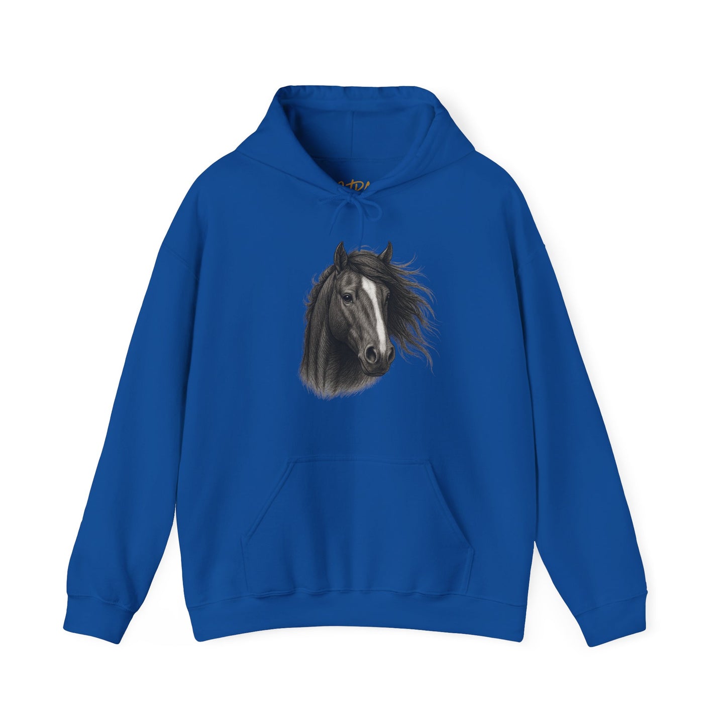 Horse Hoodie – 'Windblown Grace' Sketch Portrait Design – Unisex Fit