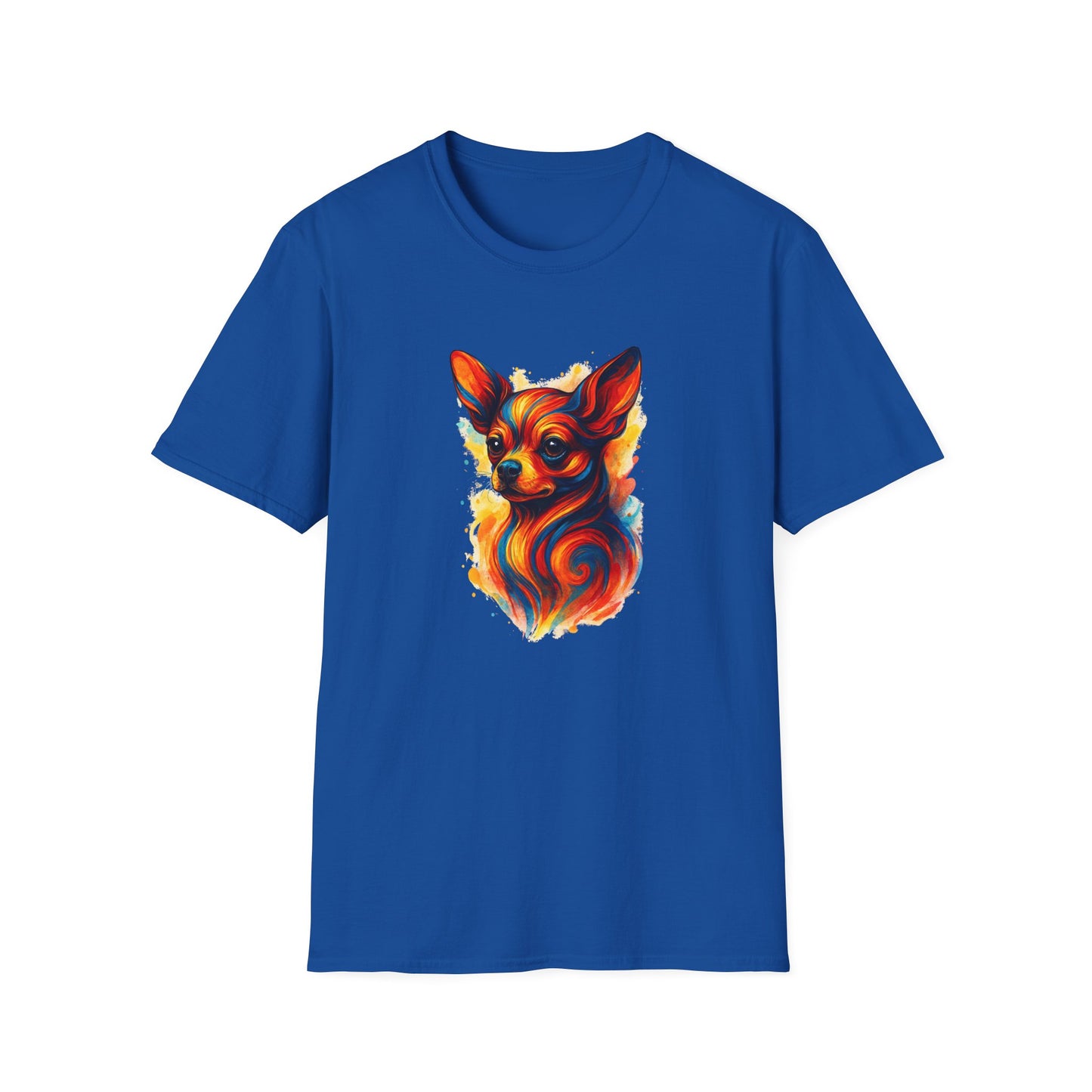 Chihuahua T Shirt – Vibrant Swirl Portrait (Red/Orange Series) – Unisex Fit