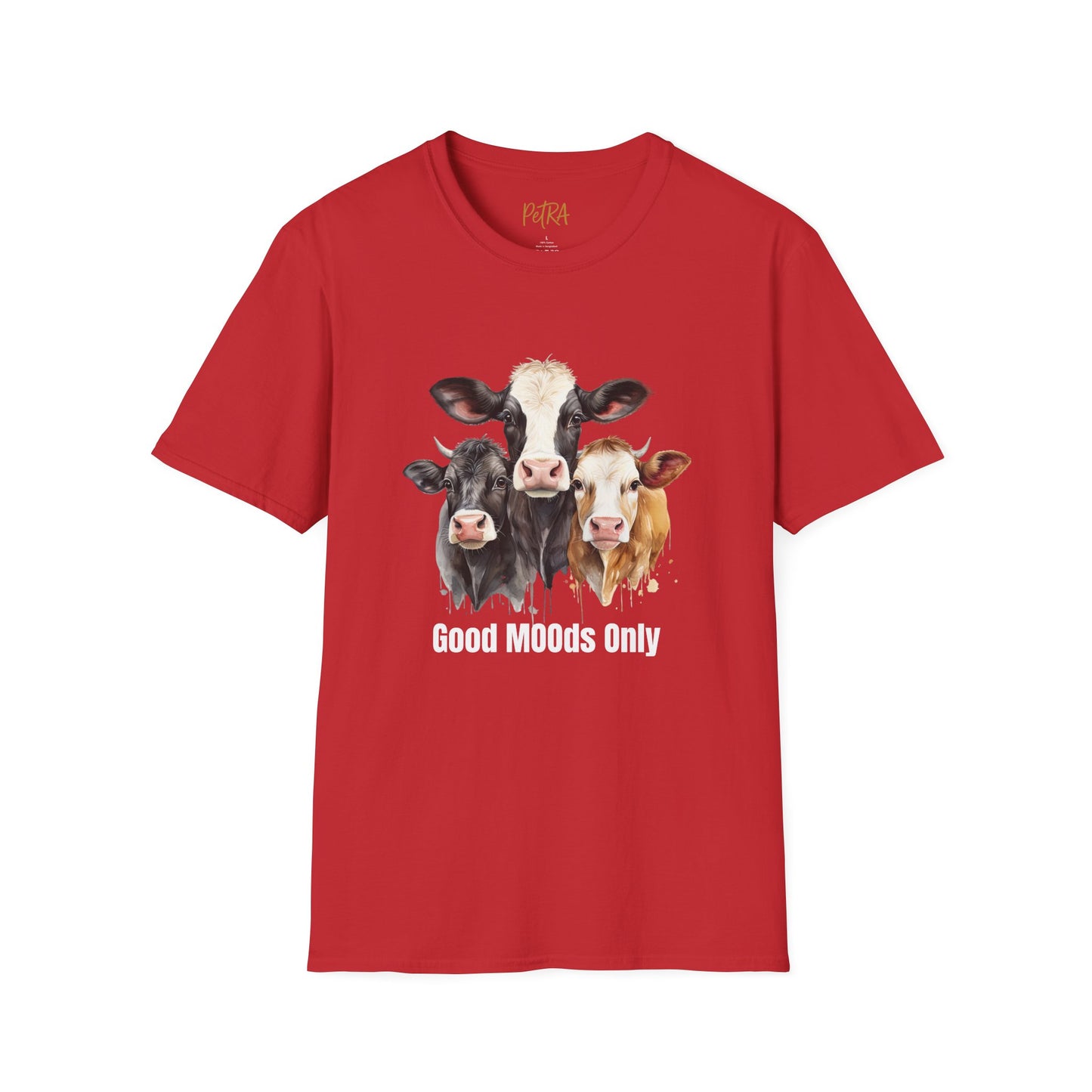 Cow Trio Tee – 'Good MOODs Only' Funny Farm Quote – Unisex Fit