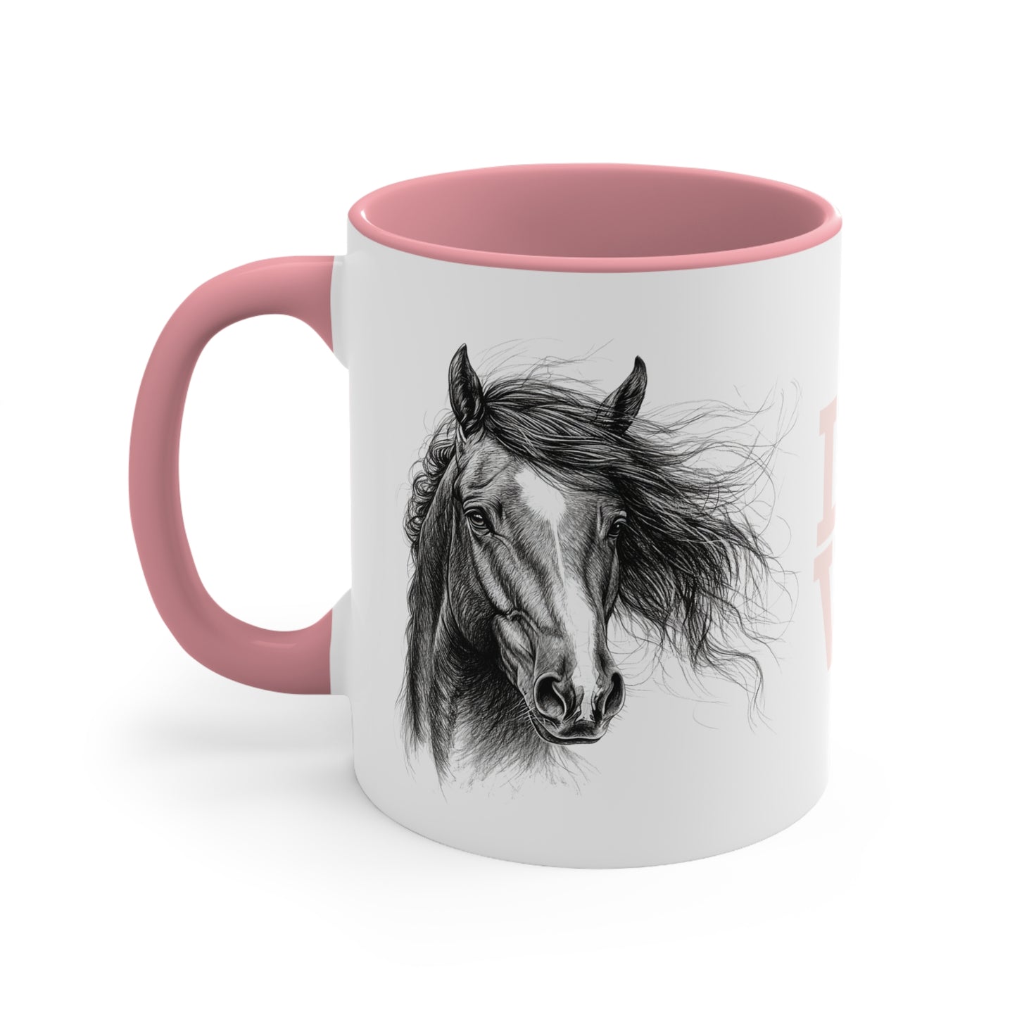 LOVE Horse Mug – Soft Script & Sketch Design – 11oz