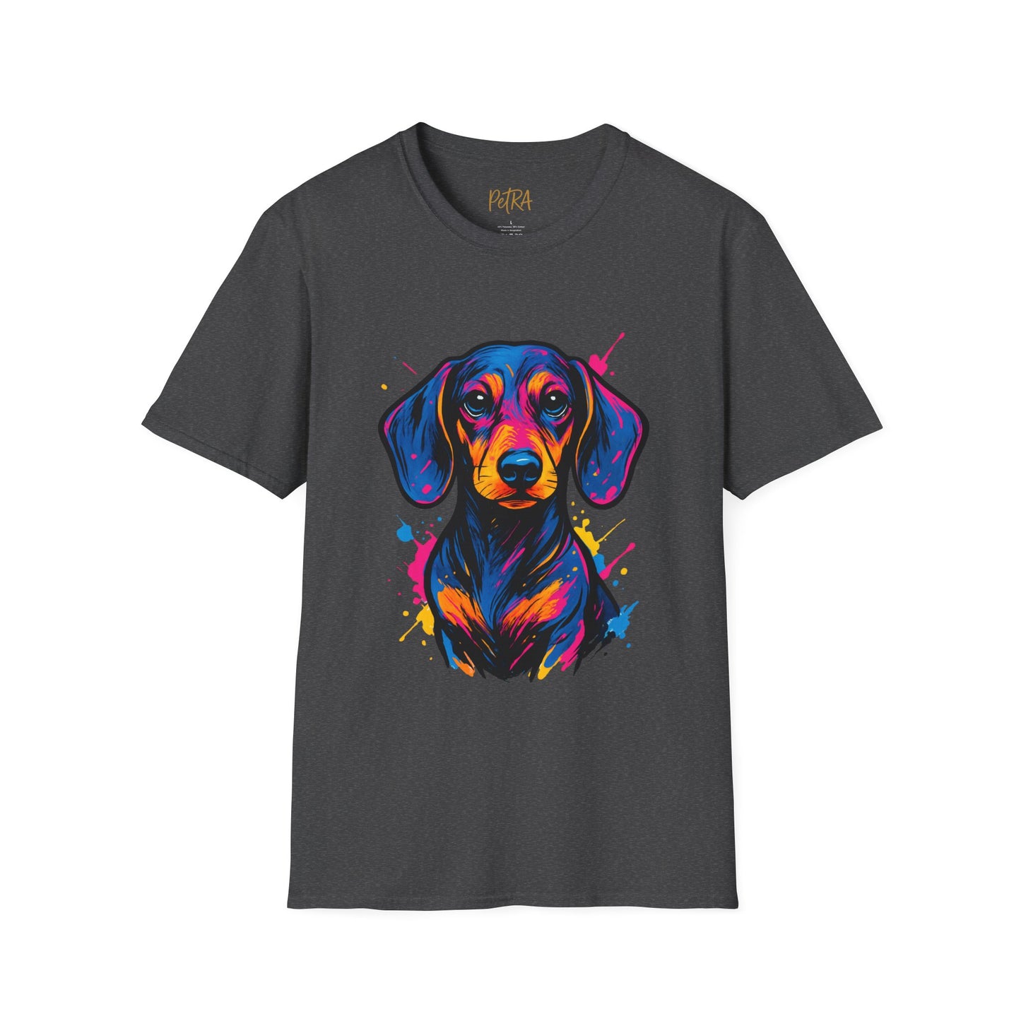 Dachshund T Shirt – Neo Pop Art Head Portrait – Unisex Fit