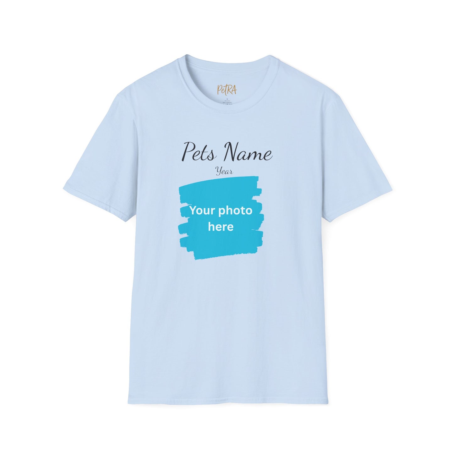 Custom Pet Photo T Shirt – Basic Upload & Text – Unisex Fit