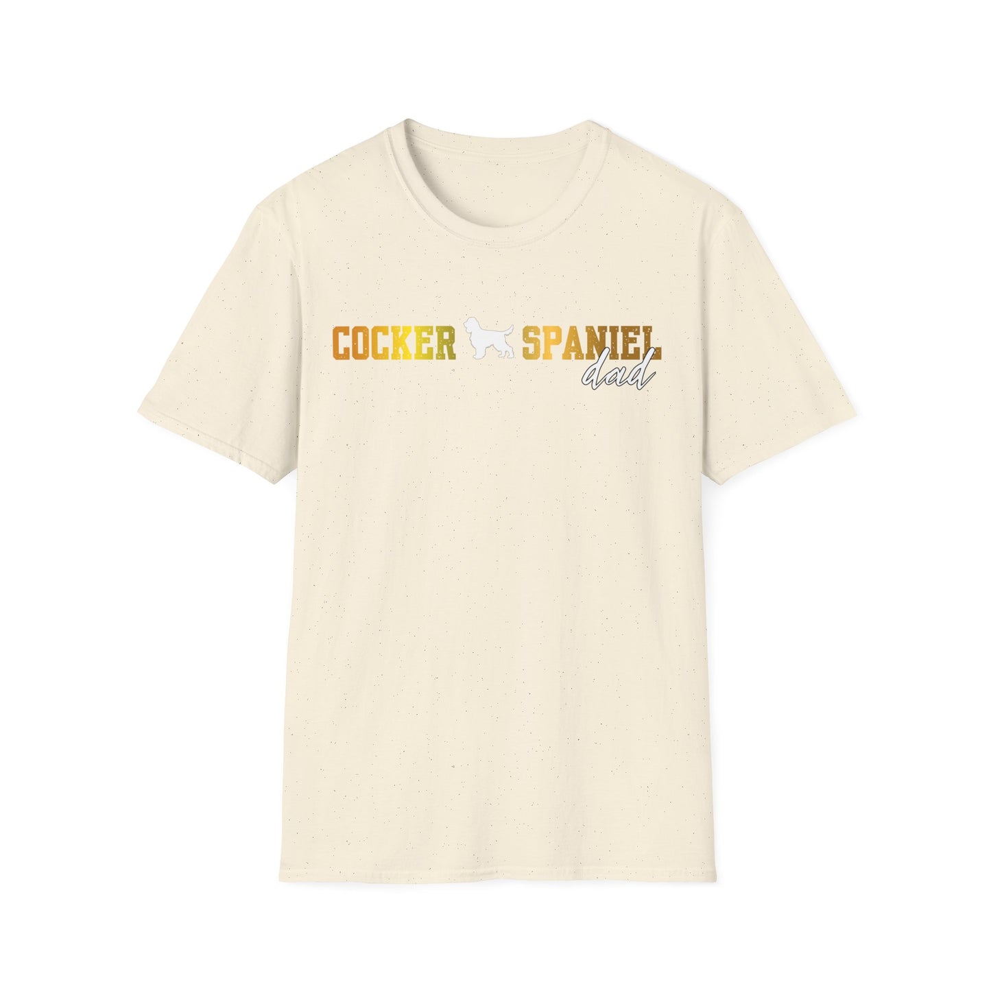 Cocker Spaniel T Shirt – 'Cocker Spaniel Dad' Block Silhouette – Unisex Fit