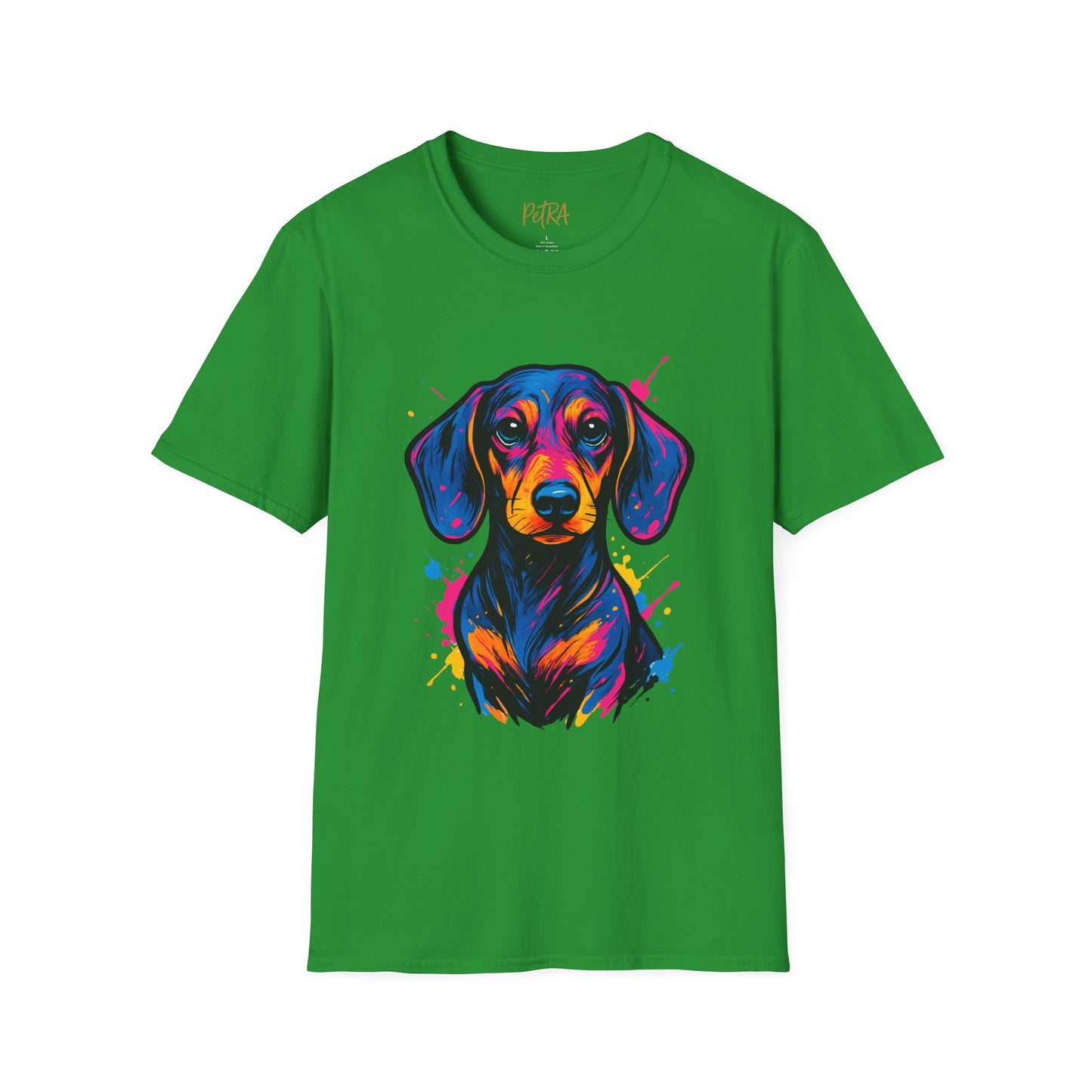 Dachshund T Shirt – Neo Pop Art Head Portrait – Unisex Fit