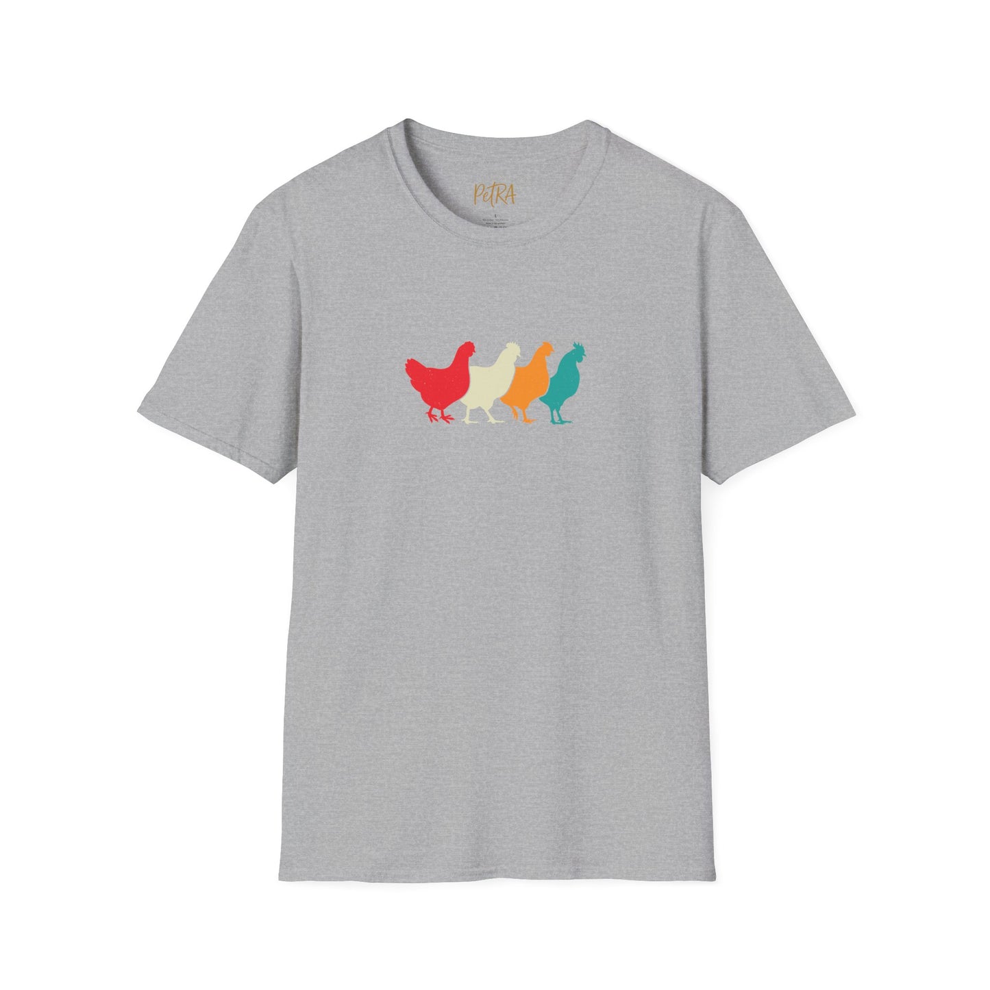 Chicken Parade Tee – Retro Silhouette Farm Design – Unisex Fit