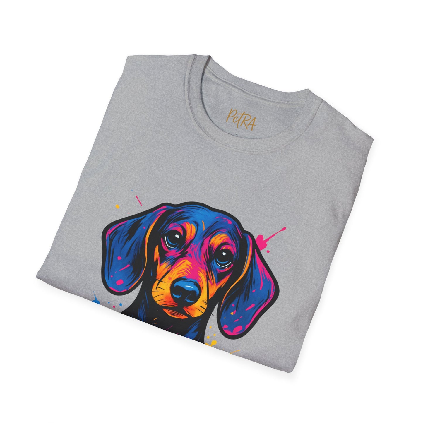 Dachshund T Shirt – Neo Pop Art Head Portrait – Unisex Fit