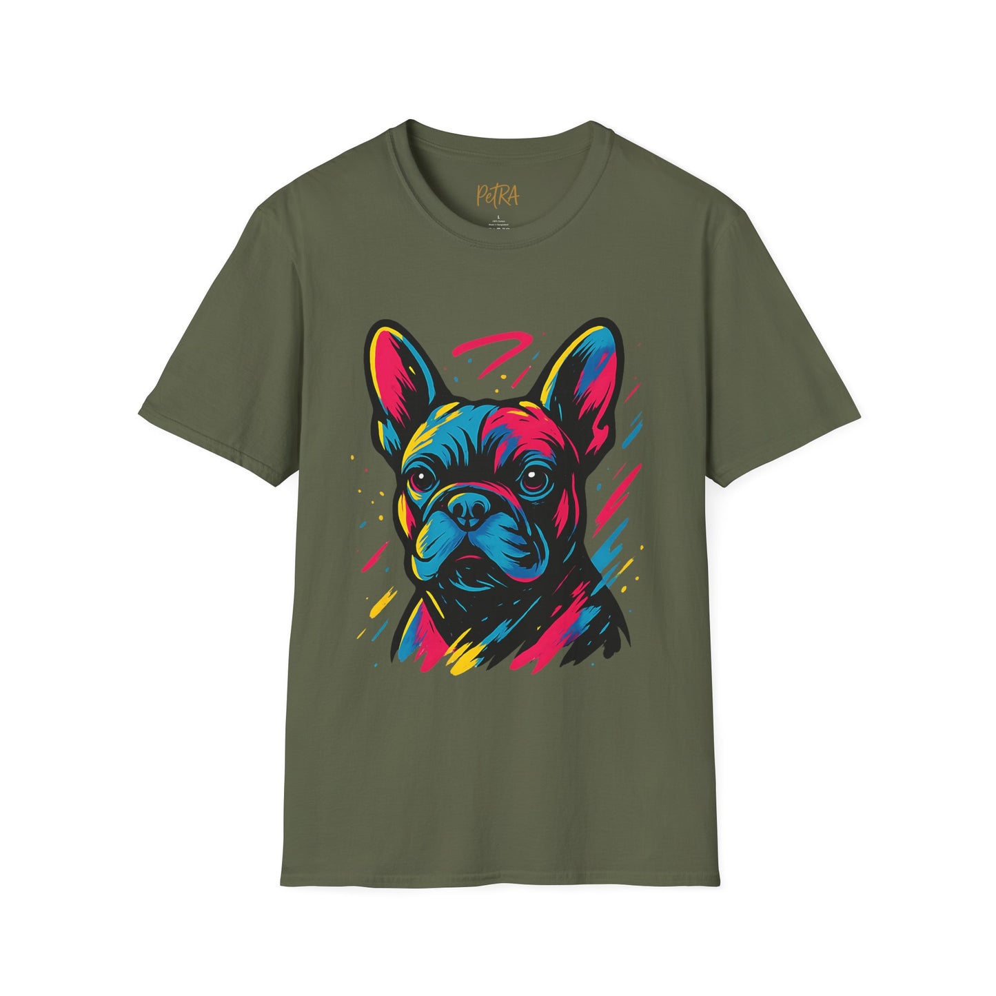 French Bulldog T Shirt – Neon Pop Art Portrait – Unisex Fit