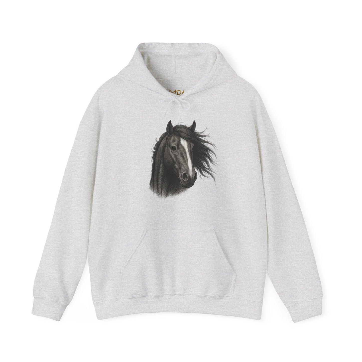 Horse Hoodie – 'Windblown Grace' Sketch Portrait Design – Unisex Fit